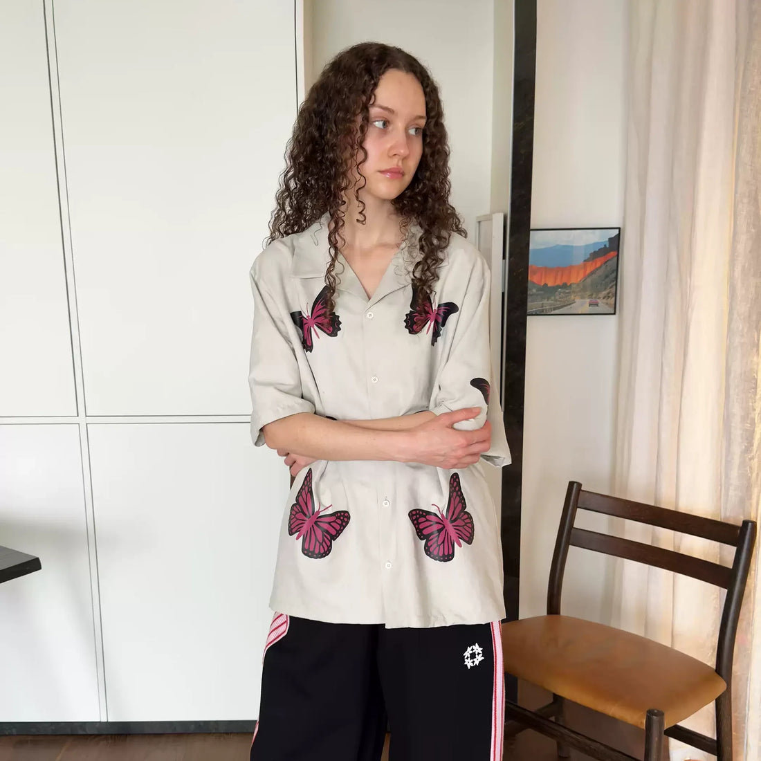 MIICHOUS Butterfly Graphic Half Shirt-Half shirt-S-Dark Gray-Free Shipping Leatheretro