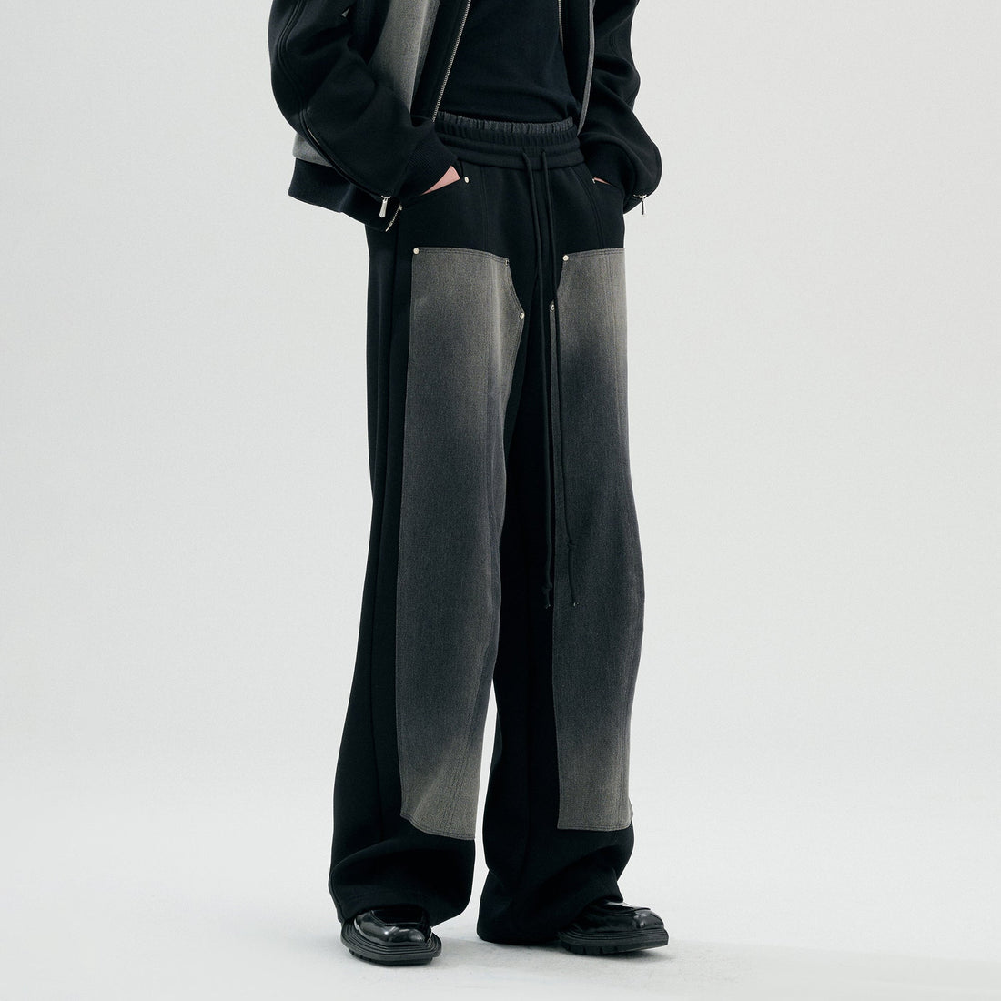 TIWILLTANG Double-Knee Washed Panel Pants-Pants-S-Free Shipping Leatheretro