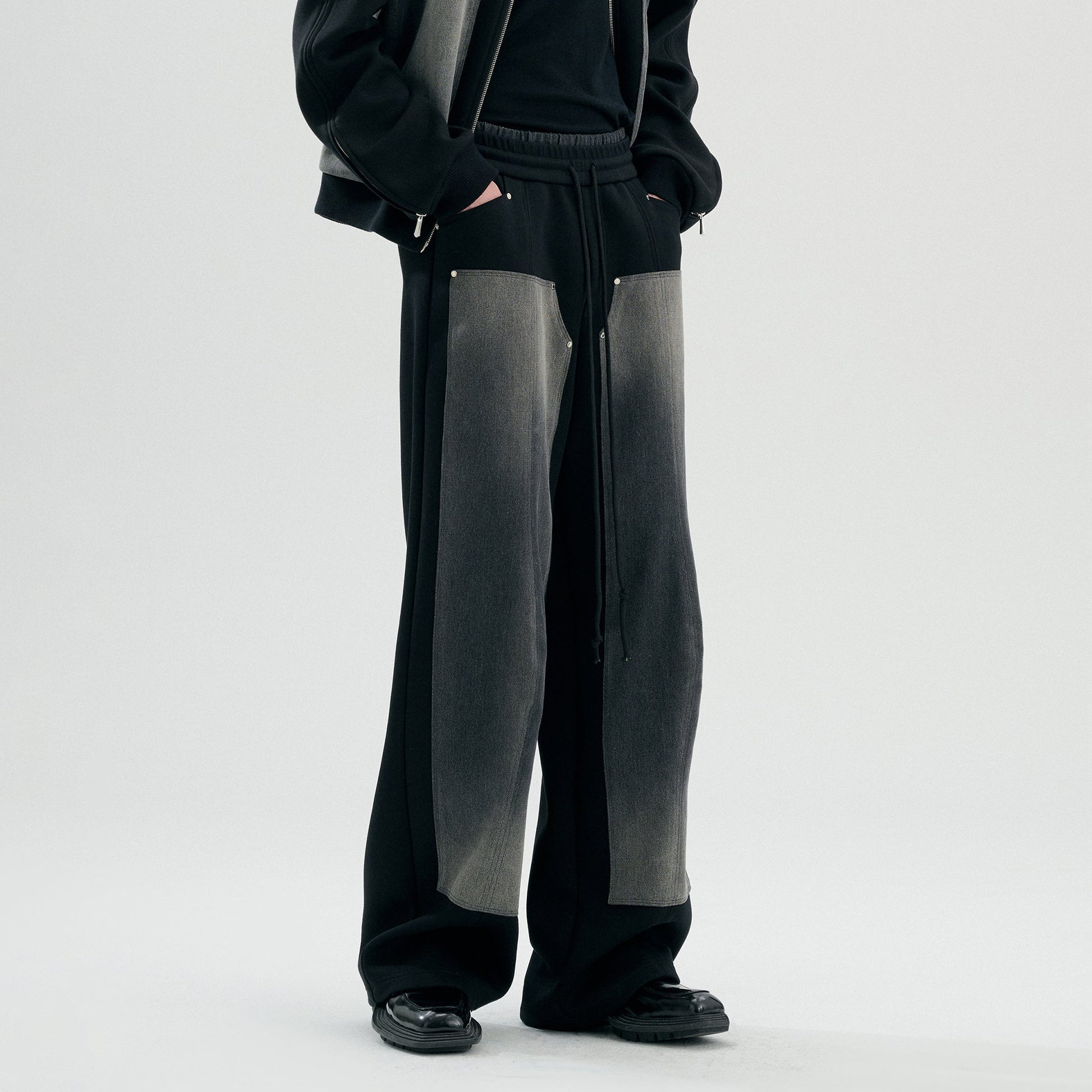 TIWILLTANG Double-Knee Washed Panel Pants-Pants-S-Free Shipping Leatheretro