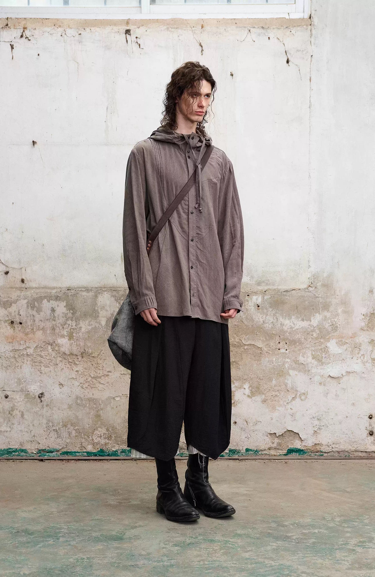 ILNya Nieternite Nifutur Draped Hooded Overshirt-Shirt-S(0)-Free Shipping Leatheretro