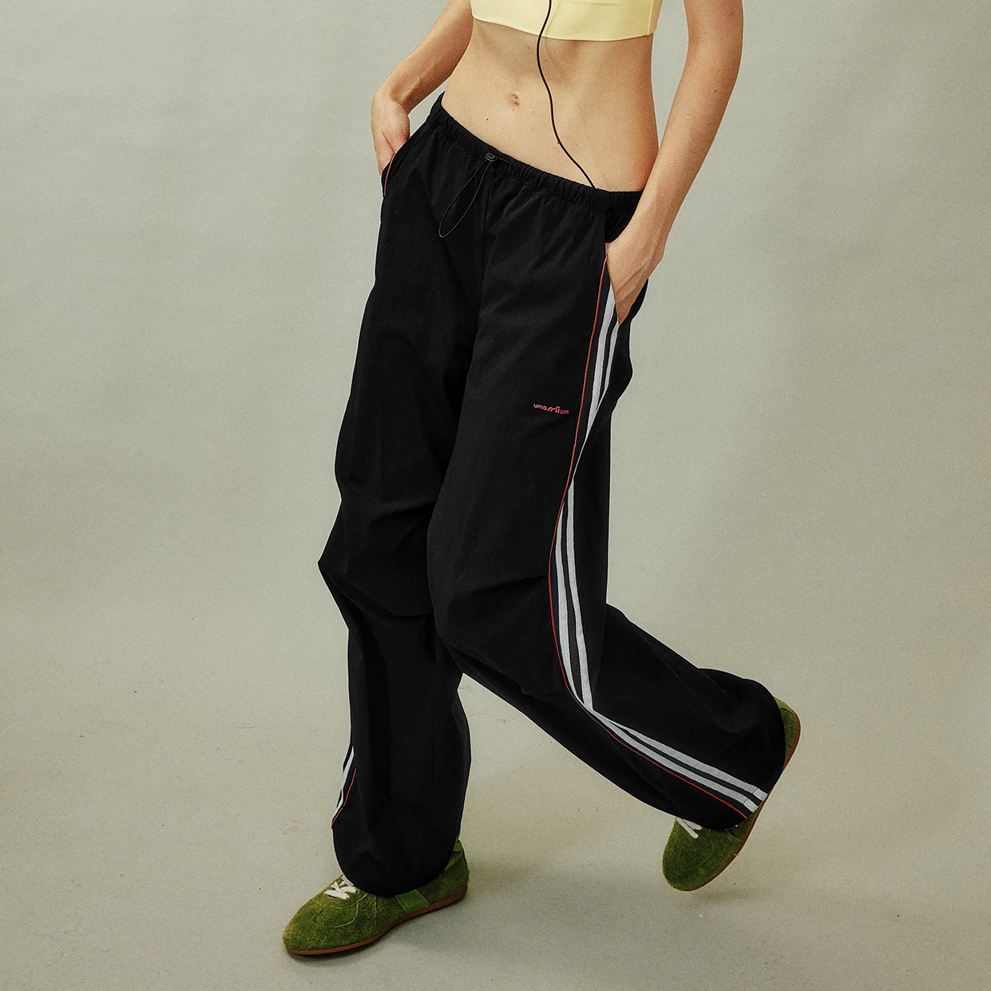 UMAMIISM Striped Quick-Dry Track Pants-Pants-XS (Preorder)-Black-Free Shipping Leatheretro