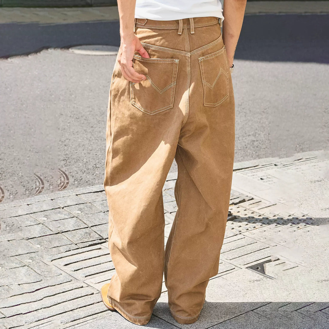 STEEPC Washed Canvas Utility Baggy Pants-Pants-S-Free Shipping Leatheretro