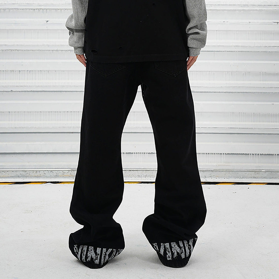 VINKID Flock of Doves Graphic Jeans-Jeans-S-Free Shipping Leatheretro