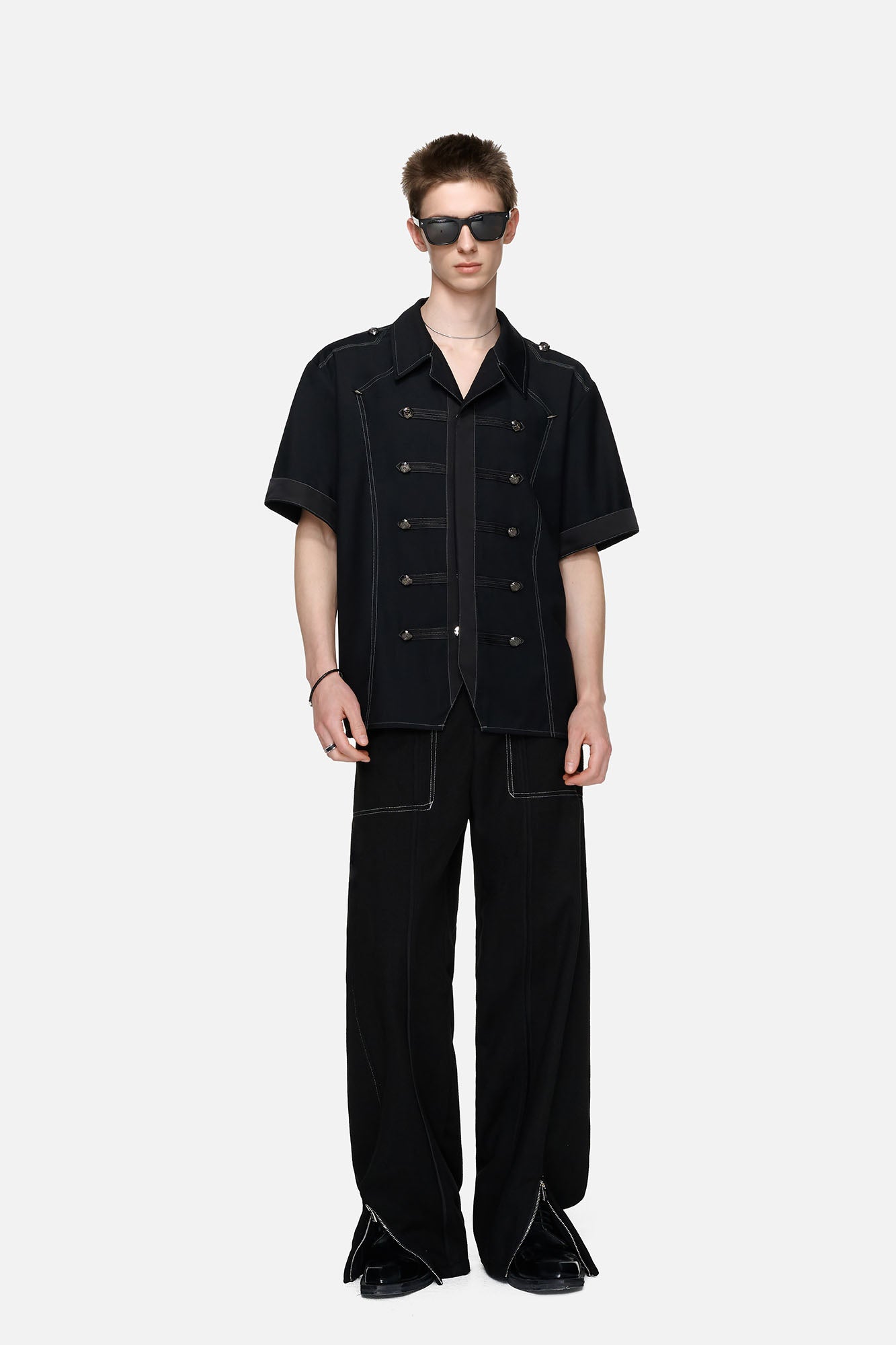 TIWILLTANG Napoleon Cuban Half Shirt-Half shirt-S-Free Shipping Leatheretro