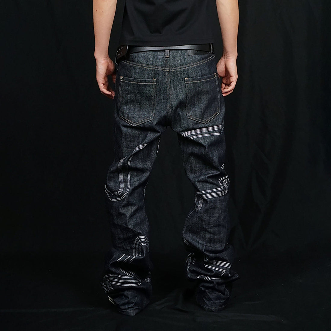 VINKID Embroidered Dove Stitched Selvedge Jeans-Jeans-S-Free Shipping Leatheretro