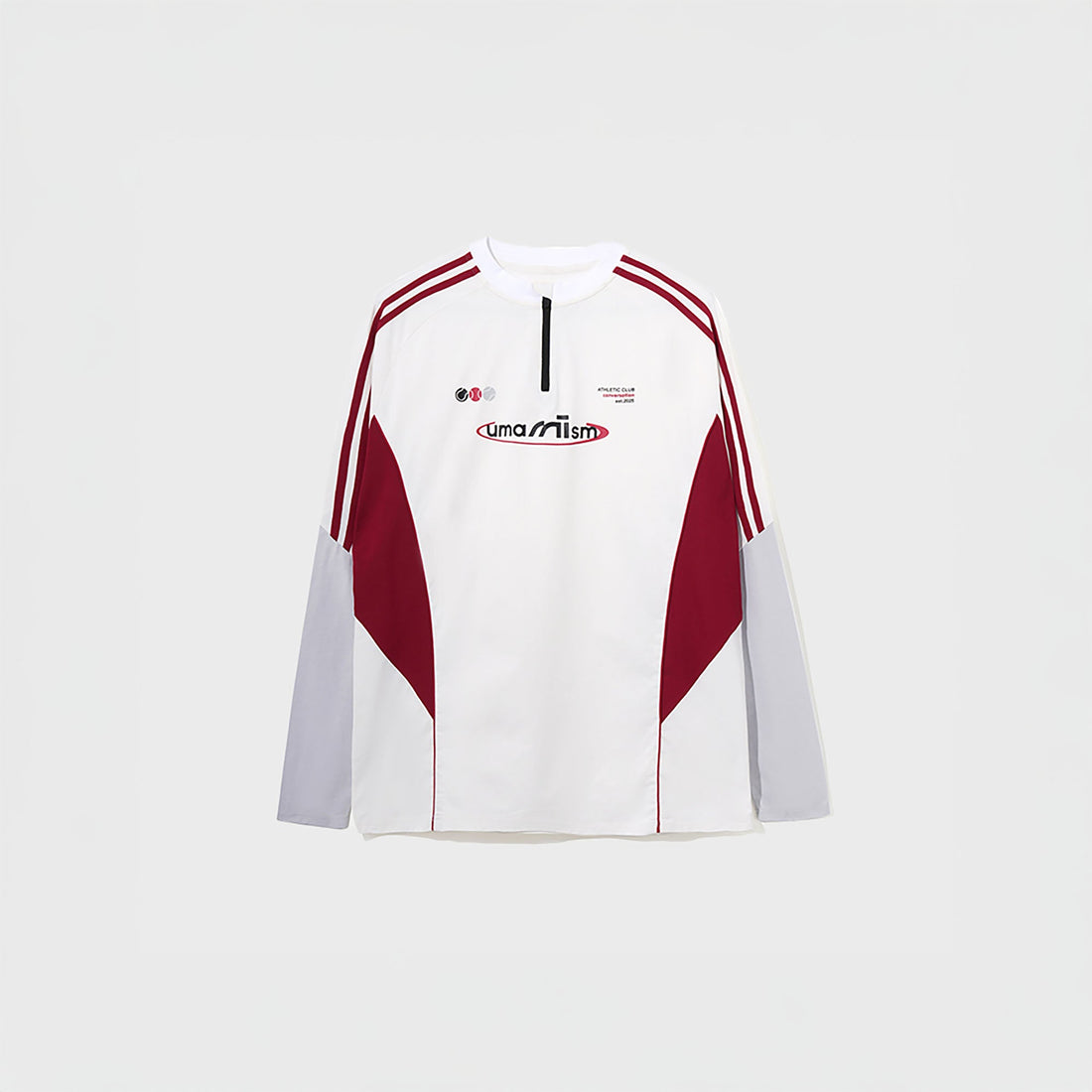 UMAMIISM Contrast Stripe Mesh-Panel Quick-Dry Long-Sleeve Tee-L/S Tee-XS-Dark Blue-Free Shipping Leatheretro