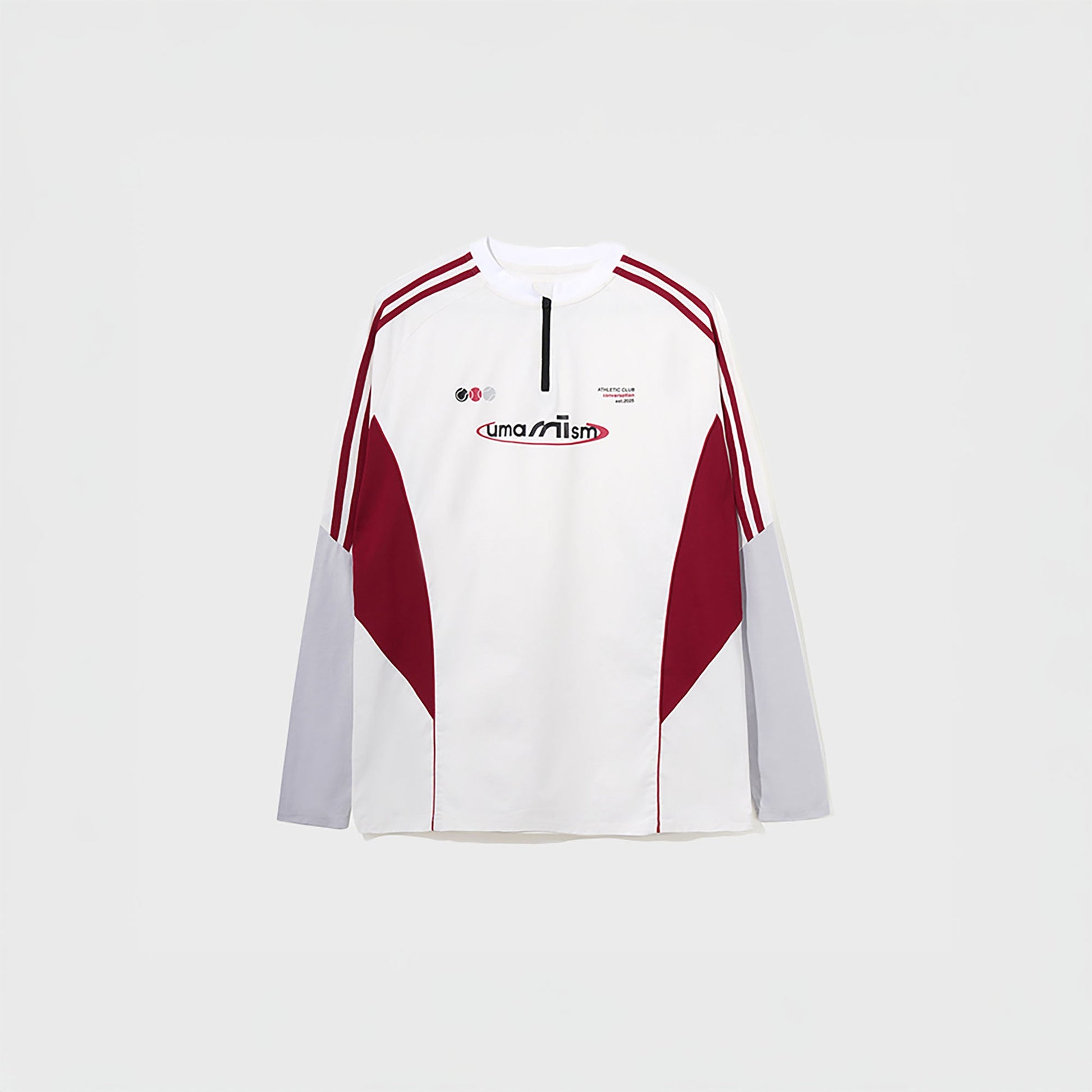 UMAMIISM Contrast Stripe Mesh-Panel Quick-Dry Long-Sleeve Tee-L/S Tee-XS-White-Free Shipping Leatheretro