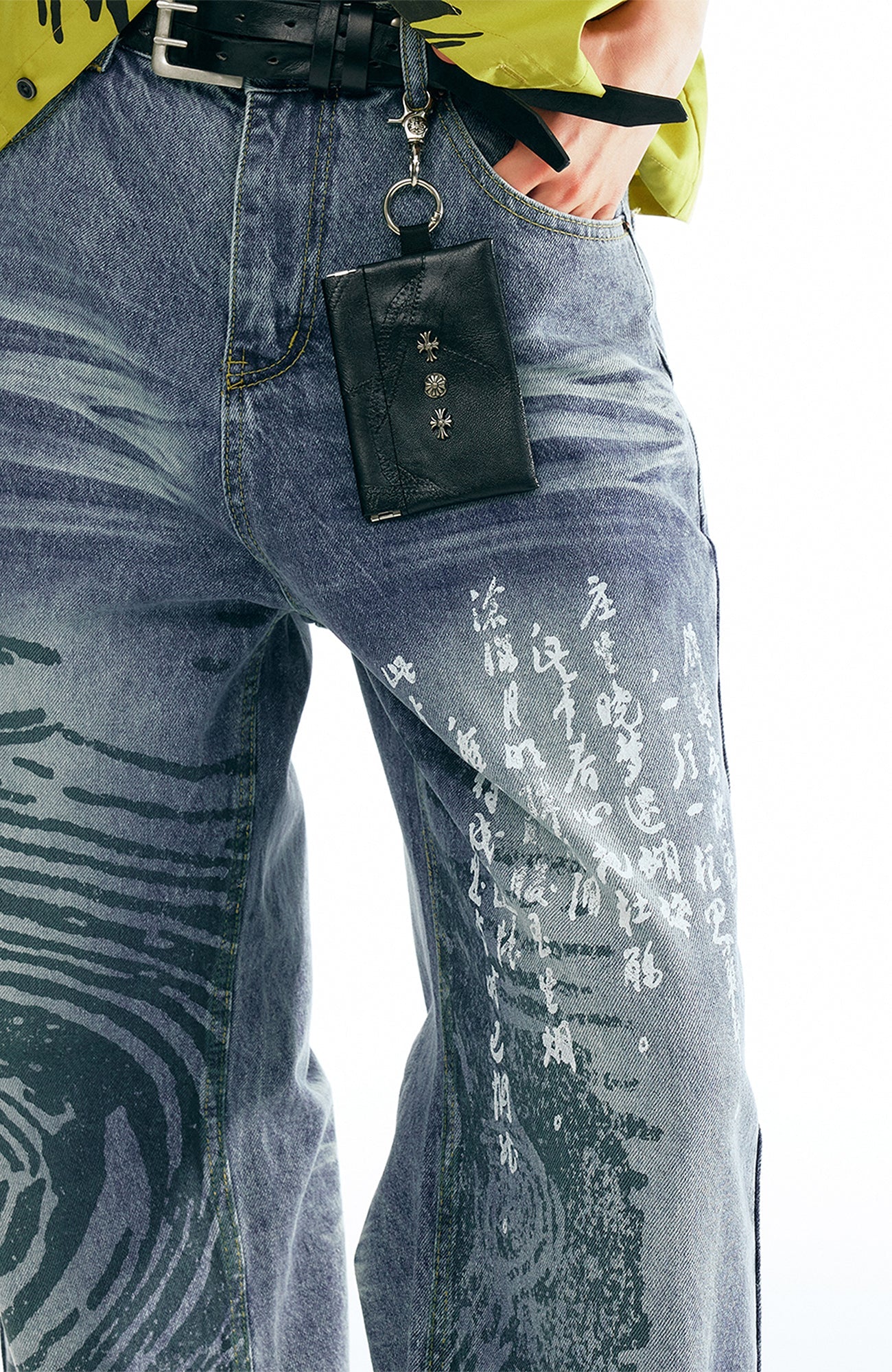 1997 POSTOFFICE Poetry Graphic Straight-Leg Jeans-Jeans-S-Free Shipping Leatheretro