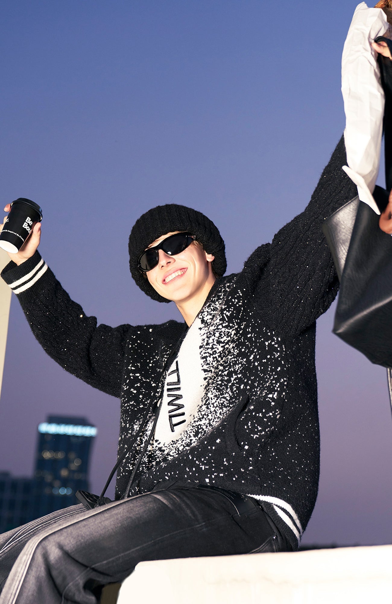 TIWILLTANG Asym Collar Embroidered LOGO Sweater-Sweater-XS (Preorder)-Free Shipping Leatheretro