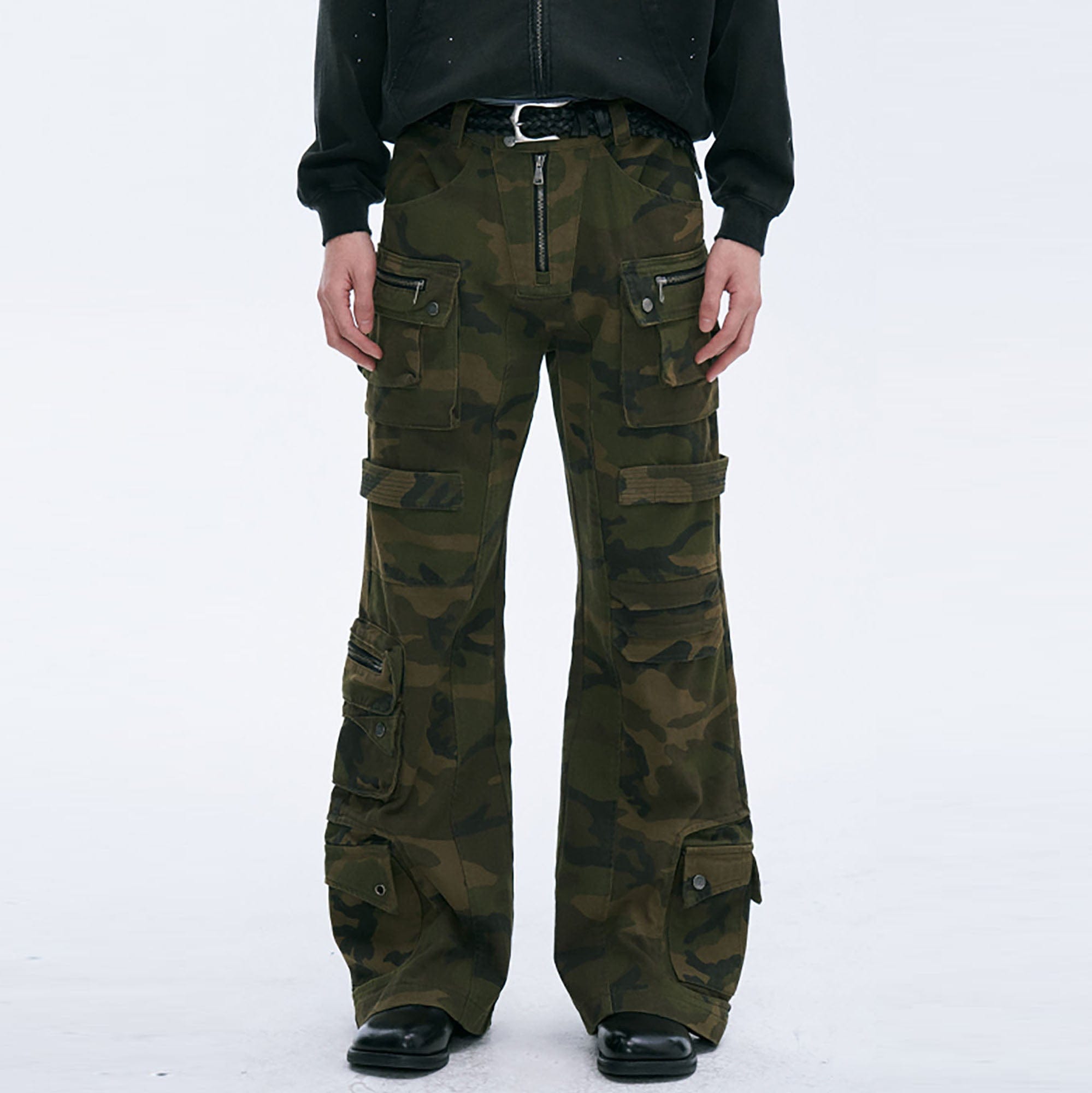 CATSSTAC Multi-Pocket Camo Cargo Pants-Pants-M-Free Shipping Leatheretro