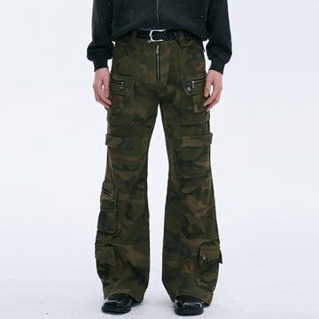 CATSSTAC Multi-Pocket Camo Cargo Pants-Pants-M-Free Shipping Leatheretro