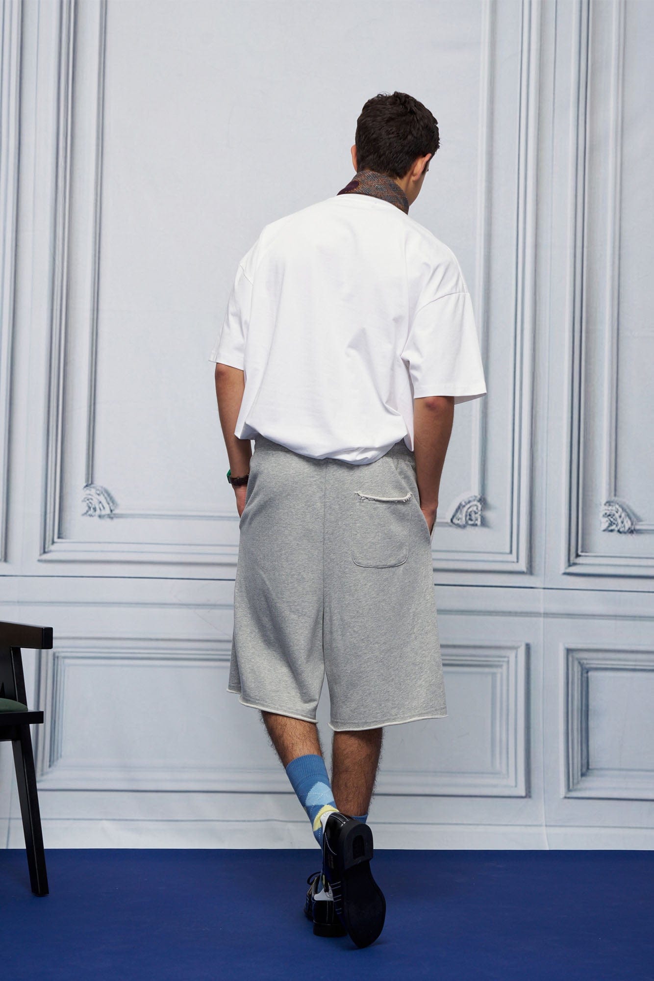 UNLIMITED MOTE Multi-Pleated Drawstring Raw-Hem Shorts-Shorts-S-Light Gray-Free Shipping Leatheretro