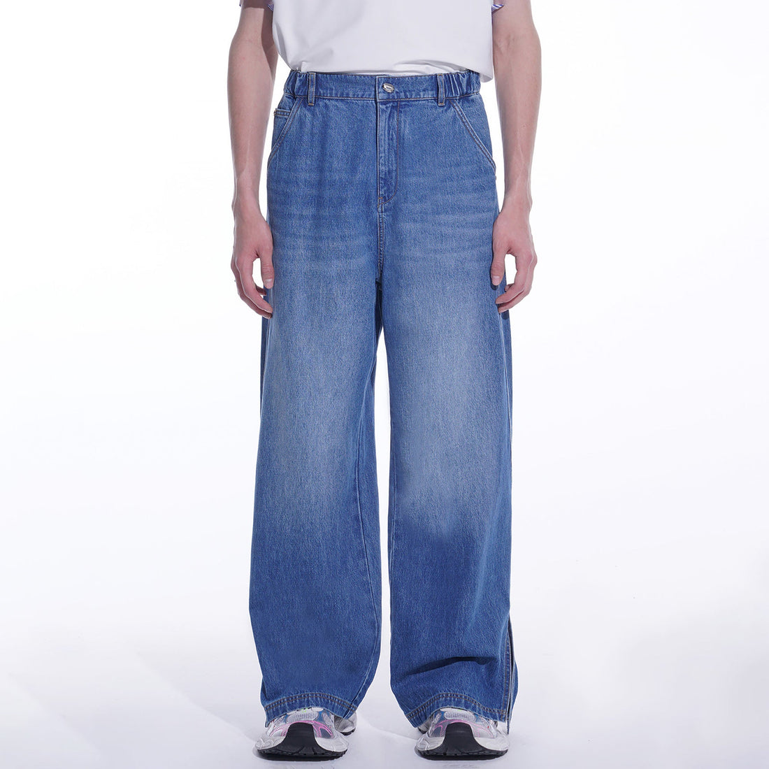 TIWILLTANG Side-Cut Oversized Jeans-Jeans-S-Blue-Free Shipping Leatheretro