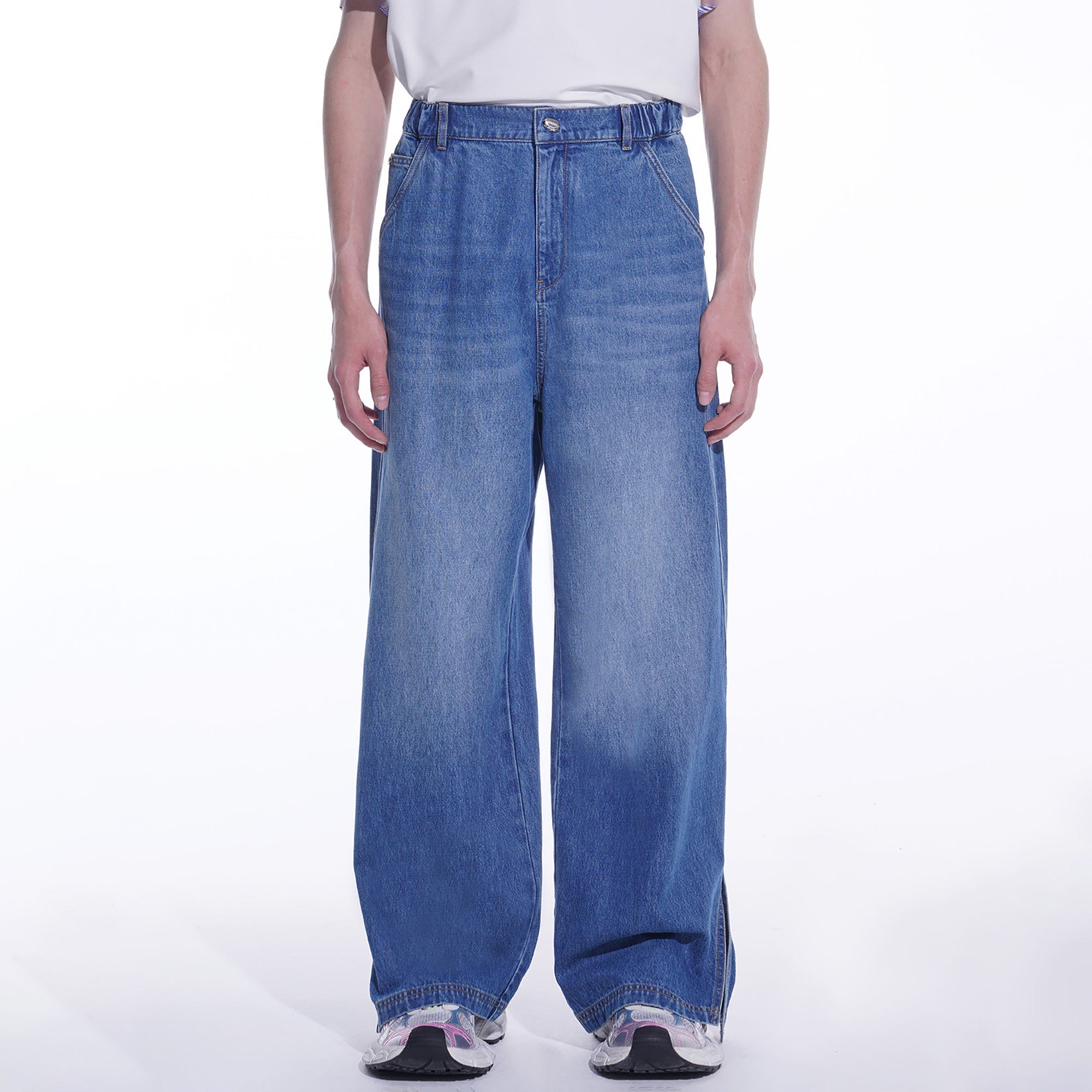 TIWILLTANG Side-Cut Oversized Jeans-Jeans-S-Blue-Free Shipping Leatheretro