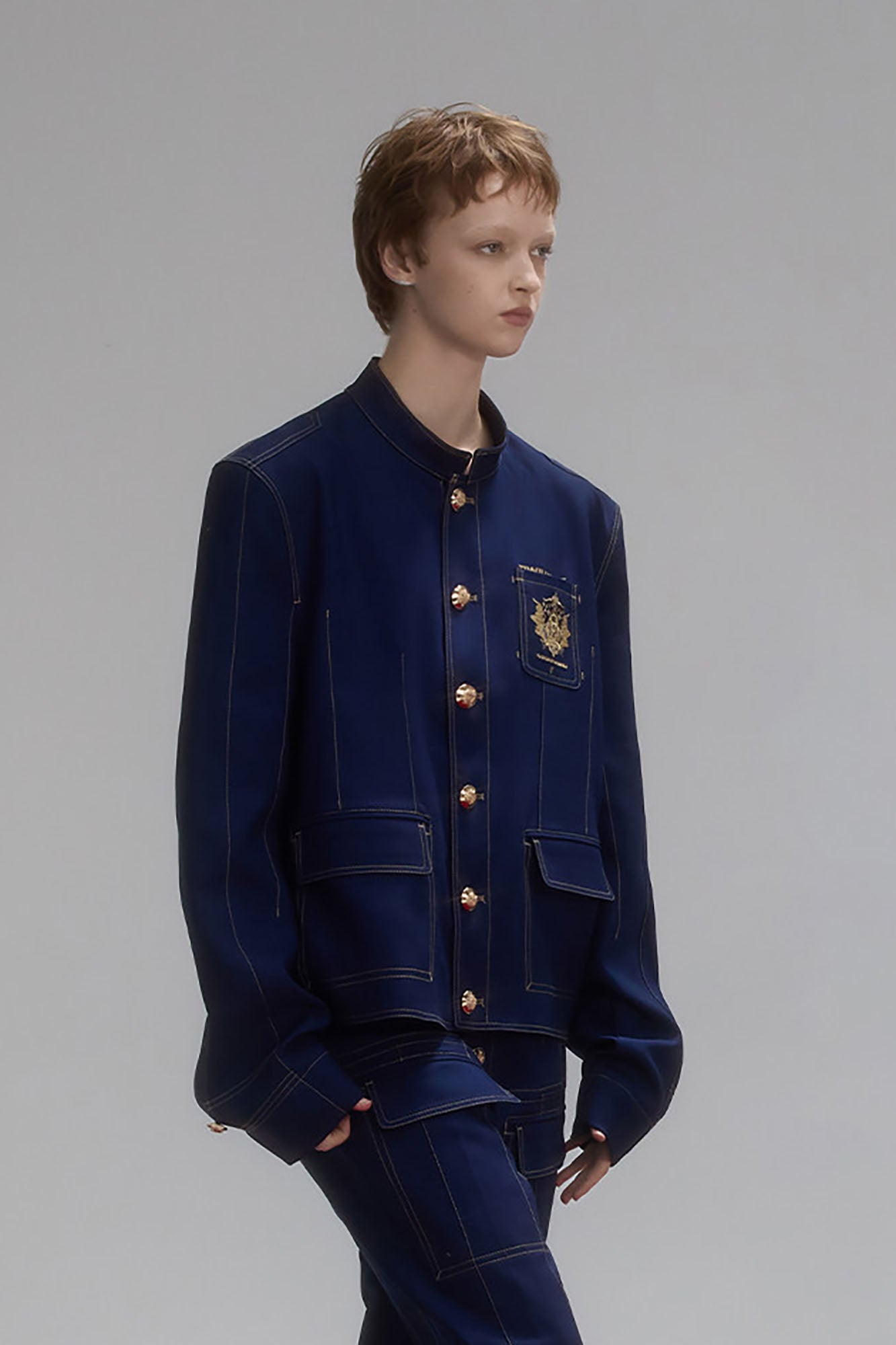 TIWILLTANG Stitched Badge-Embroidered Jacket