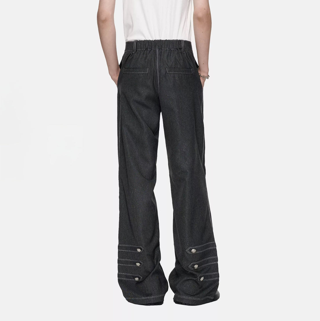 TIWILLTANG Asymmetrical Placket Stitched Wide-Leg Jeans-Jeans-S (Preorder)-Free Shipping Leatheretro