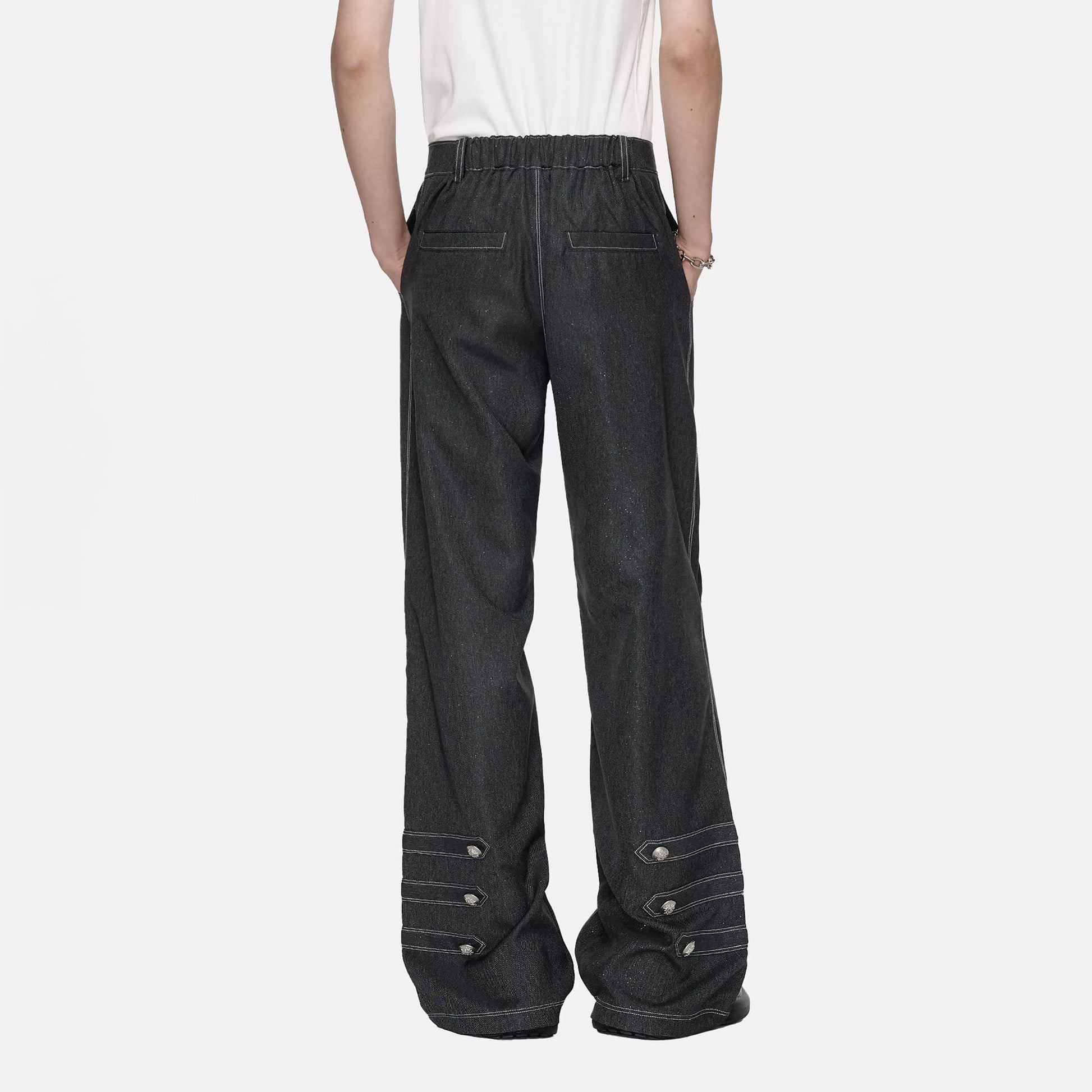 TIWILLTANG Asymmetrical Placket Stitched Wide-Leg Jeans-Jeans-S (Preorder)-Free Shipping Leatheretro