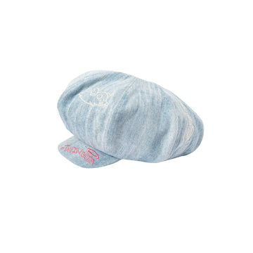 TWINBUTA Washed Embroidered Denim Newsboy Cap-Hat, Cap, Beanie-One size-Free Shipping Leatheretro