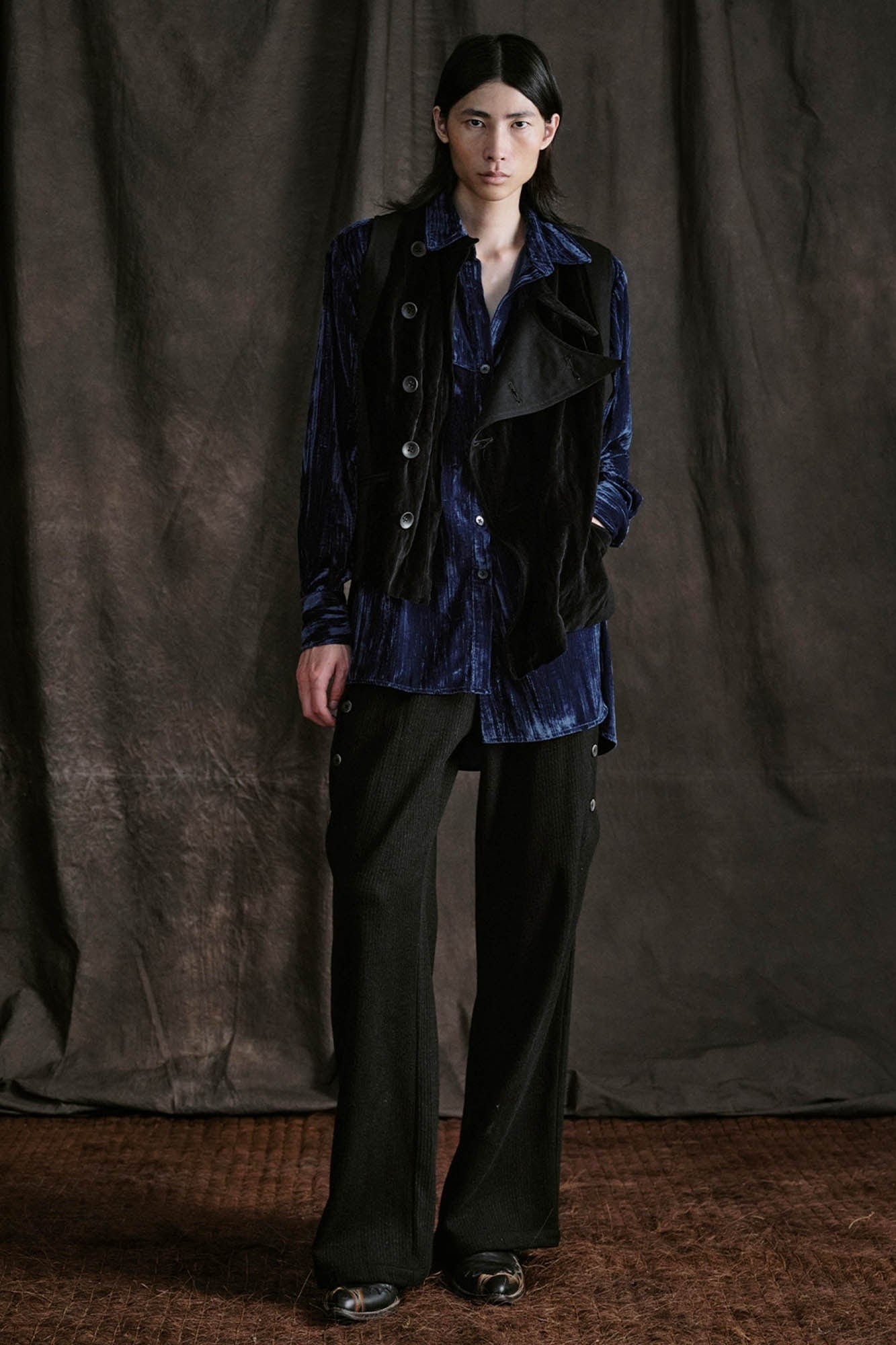 ILNya Nieternite Nifutur Side Button Pleated Wide-Leg Trousers-Pants-S(0)-Free Shipping Leatheretro
