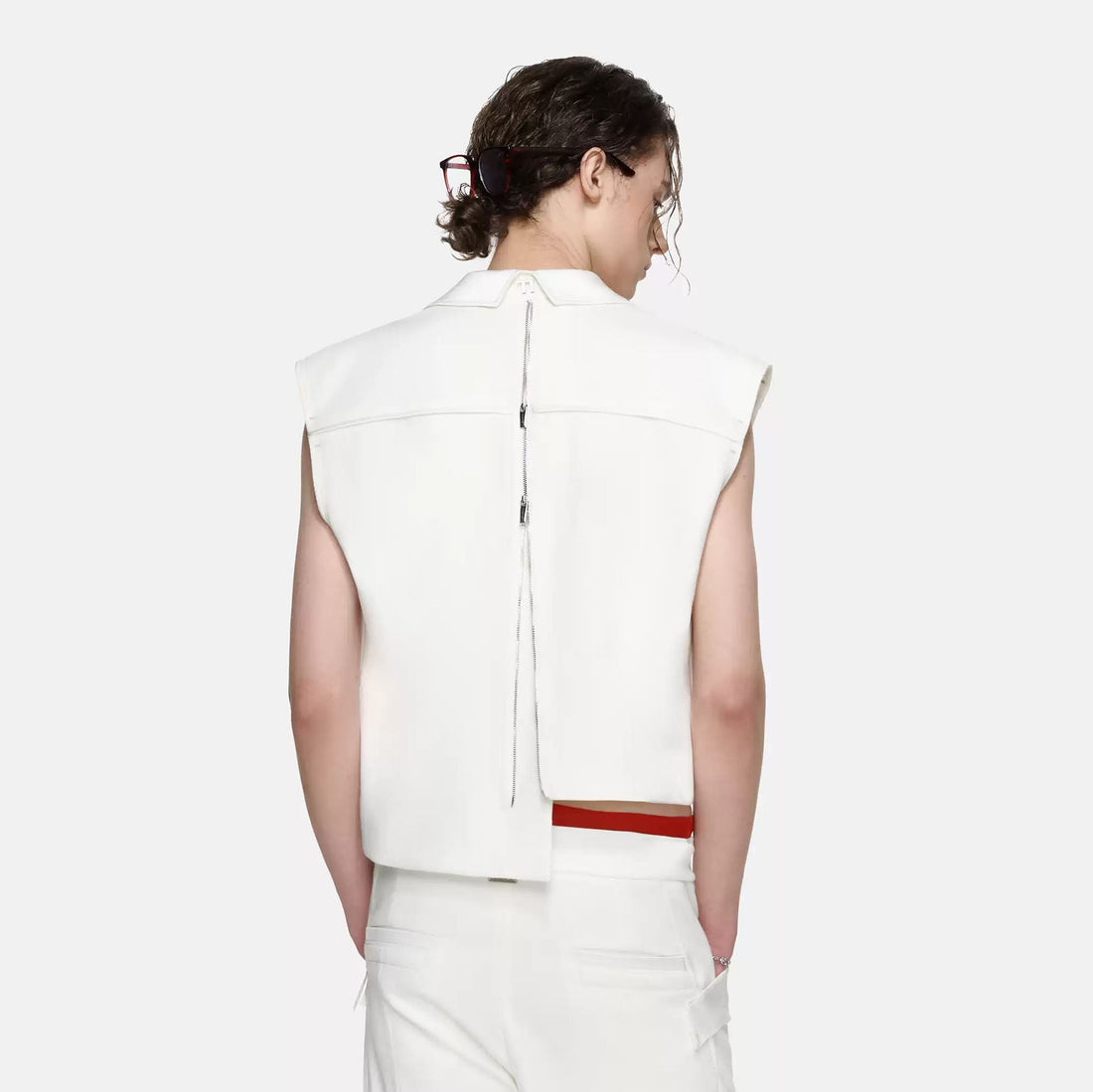 TIWILLTANG Asymmetrical Lapel Vest White-Vest-S (Preorder)-Free Shipping Leatheretro