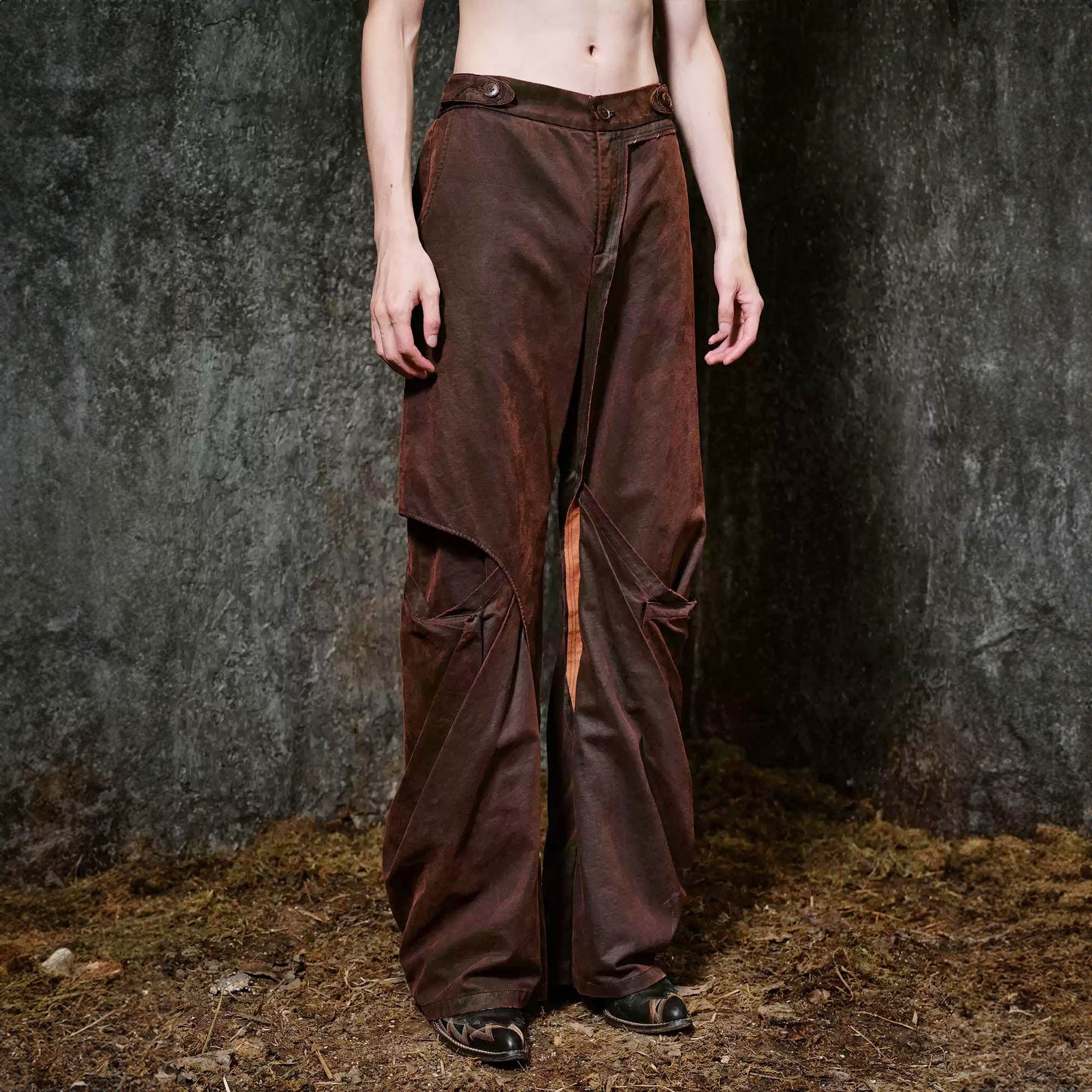 ILNya Nieternite Nifutur Weathered Coated Deconstructed Trousers-Pants-S(0)-Free Shipping Leatheretro