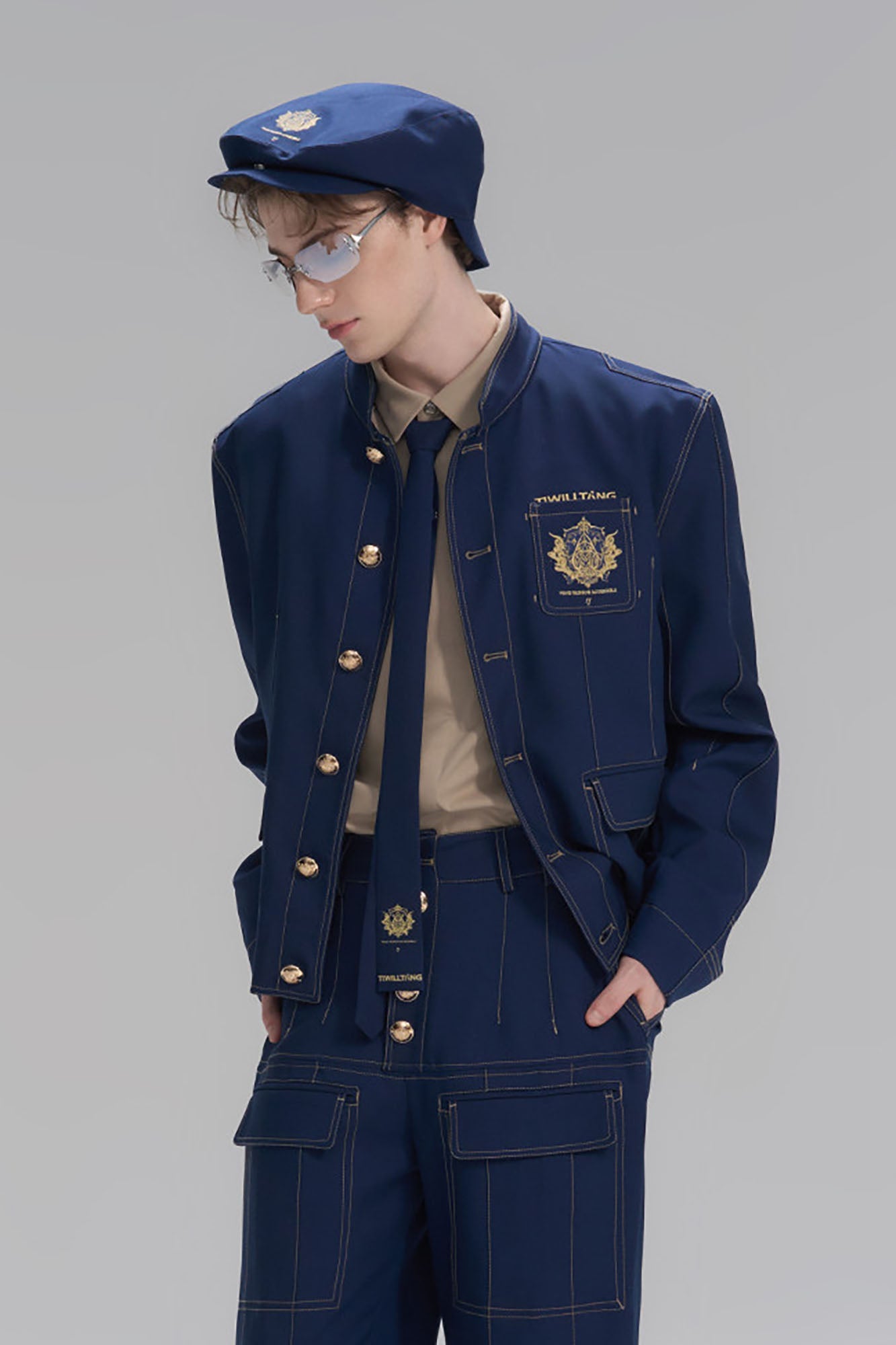 TIWILLTANG Stitched Badge-Embroidered Jacket