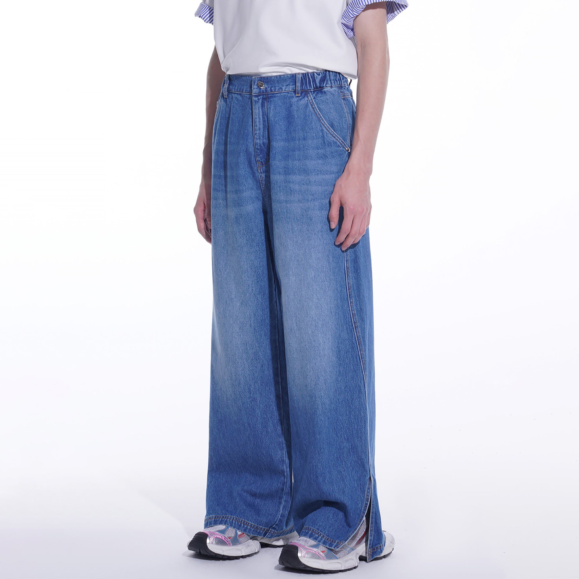 TIWILLTANG Side-Cut Oversized Jeans-Jeans-S-Blue-Free Shipping Leatheretro