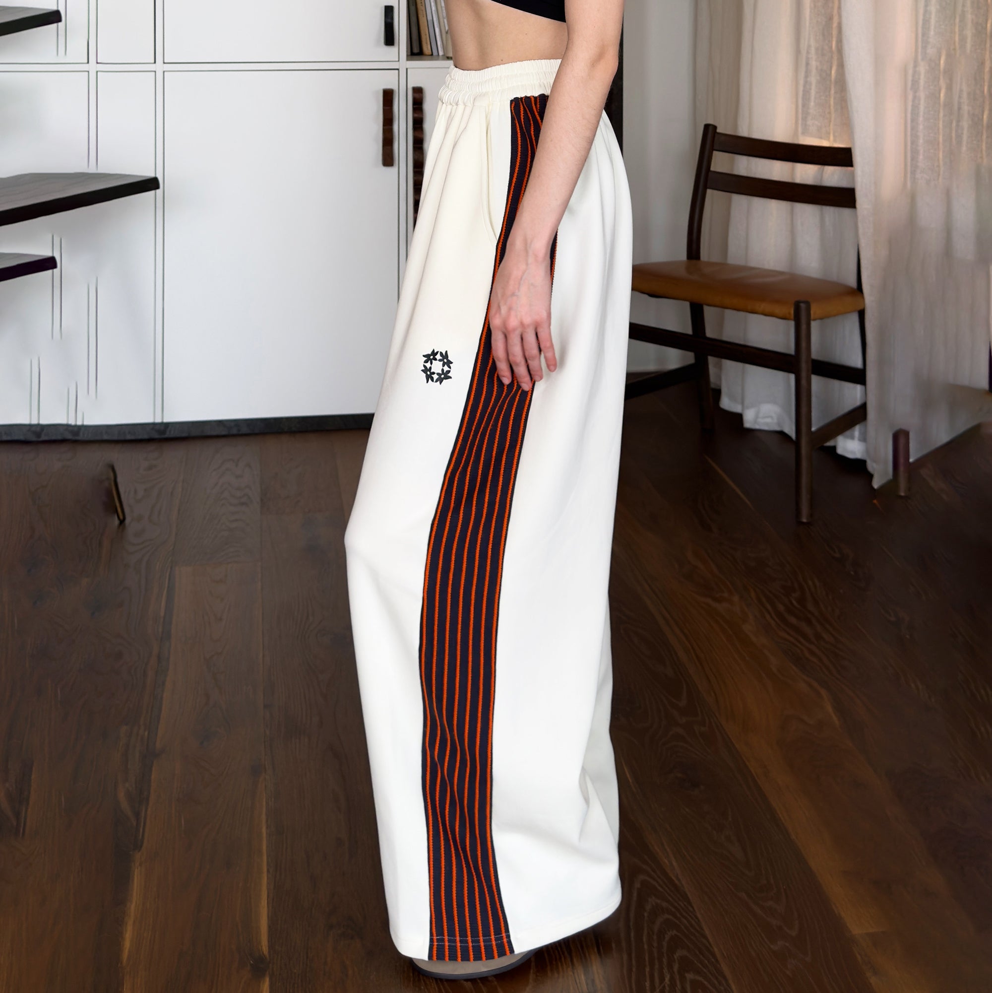 MIICHOUS Contrast Stripes Panel Pants-Pants-S (Preorder)-Black-Free Shipping Leatheretro