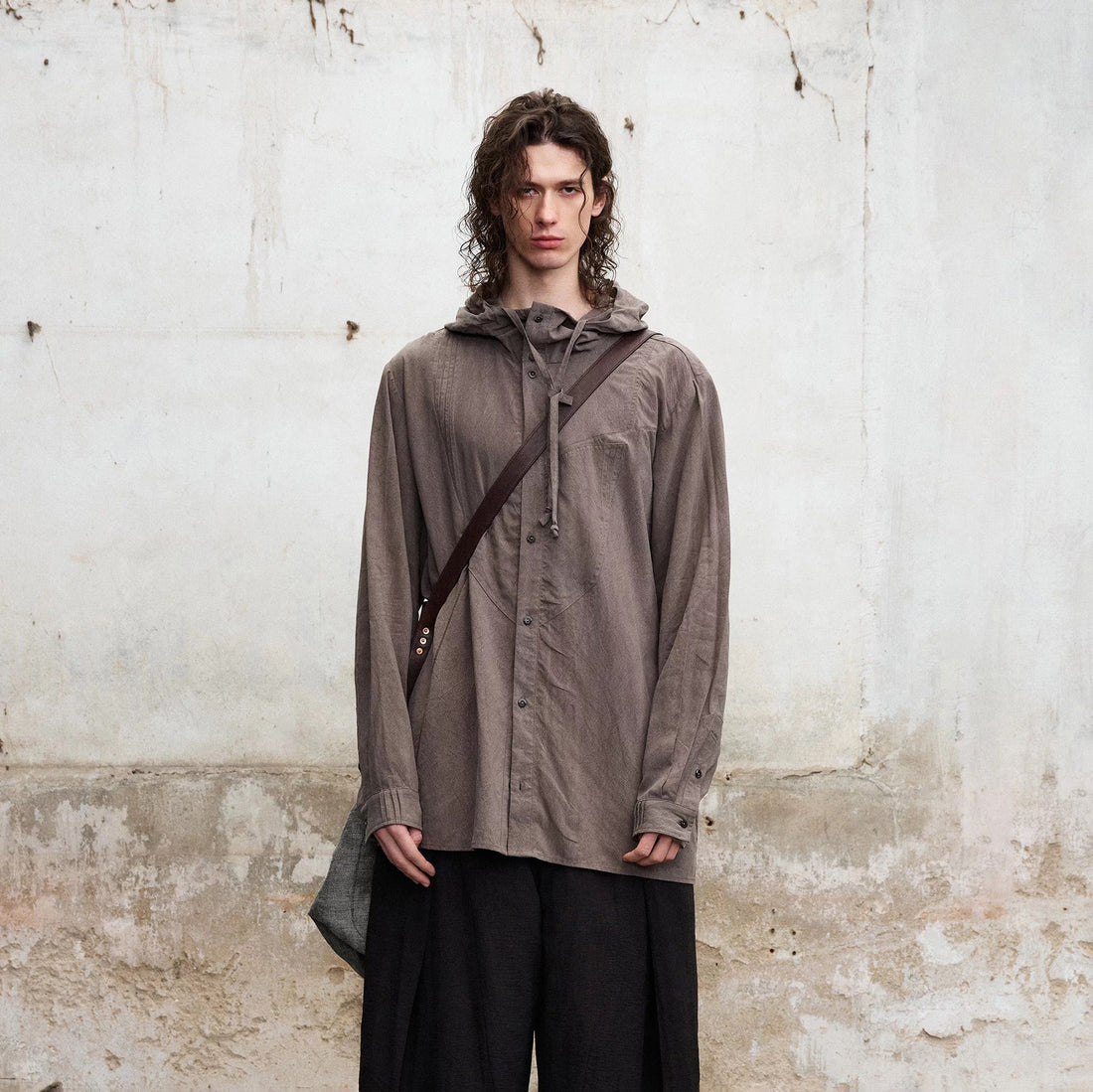 ILNya Nieternite Nifutur Draped Hooded Overshirt-Shirt-S(0)-Free Shipping Leatheretro