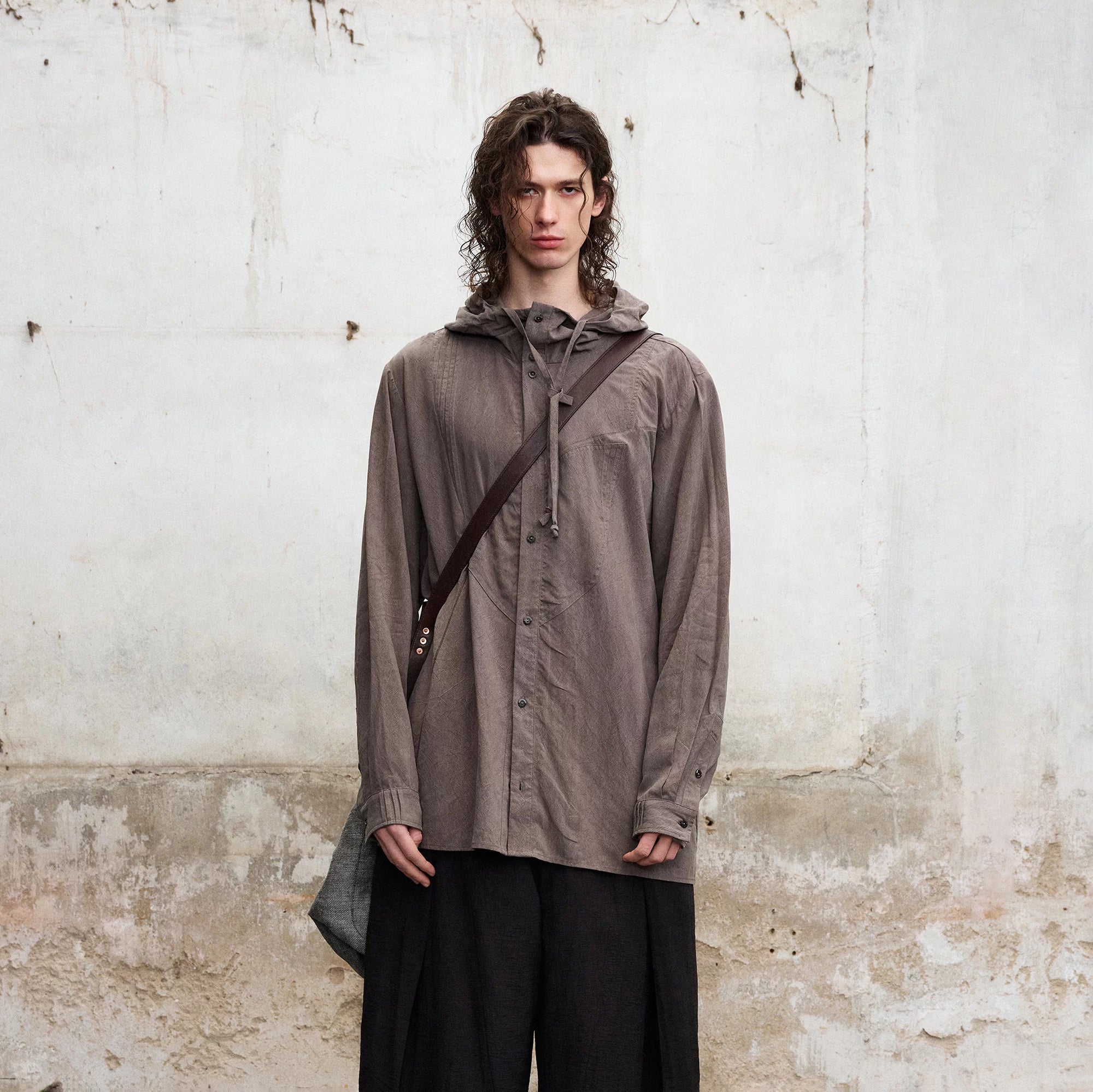 ILNya Nieternite Nifutur Draped Hooded Overshirt-Shirt-S(0)-Free Shipping Leatheretro