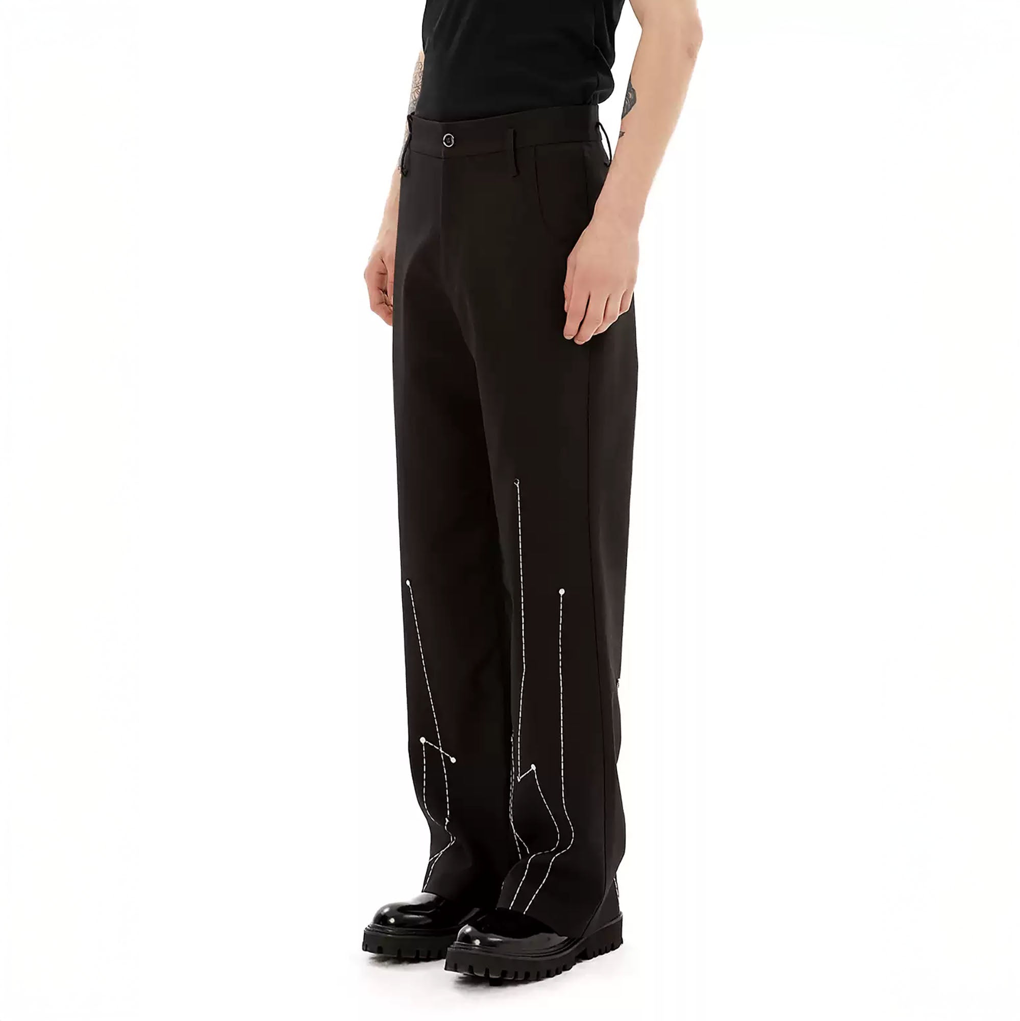TIWILLTANG Rivet Stitch Embroidered Straight-Leg Pants-Pants-S-Free Shipping Leatheretro