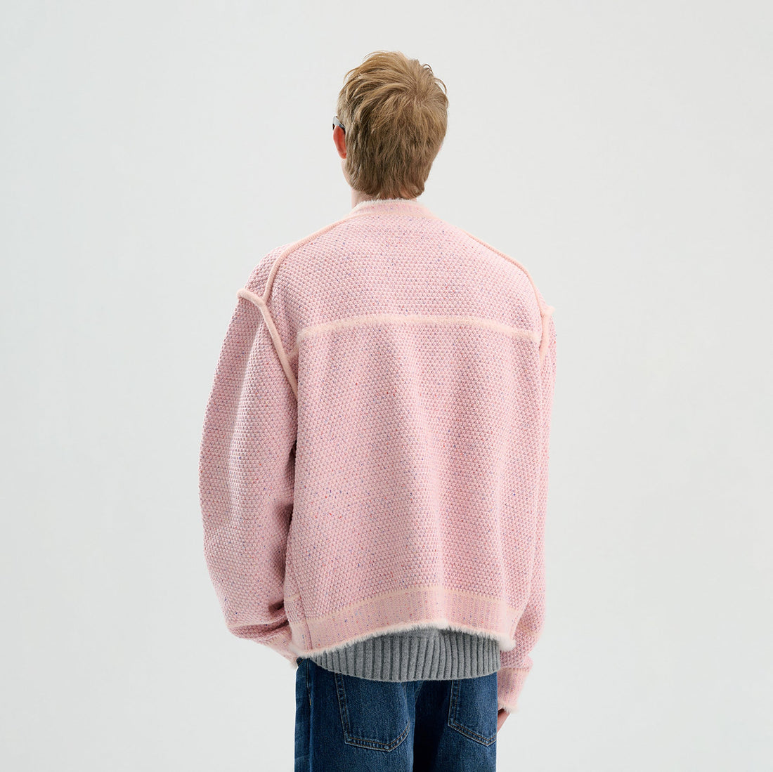 TIWILLTANG Frayed Edge Tweed Knit Jacket-Jacket-XS-Pink (Preorder)-Free Shipping Leatheretro