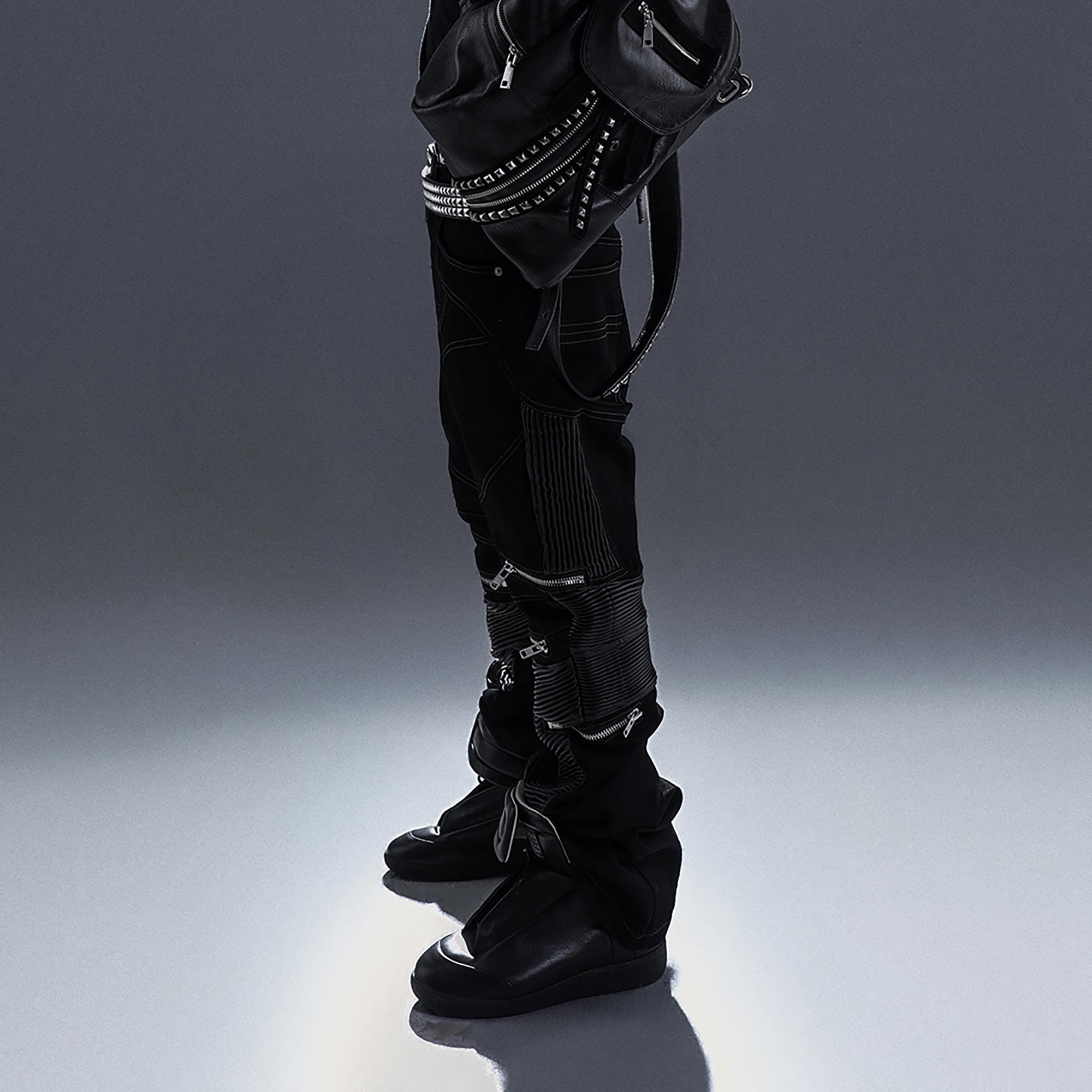 PCCVISION Multi-Zip Stitched Slim Pants-Pants-XS-Free Shipping Leatheretro