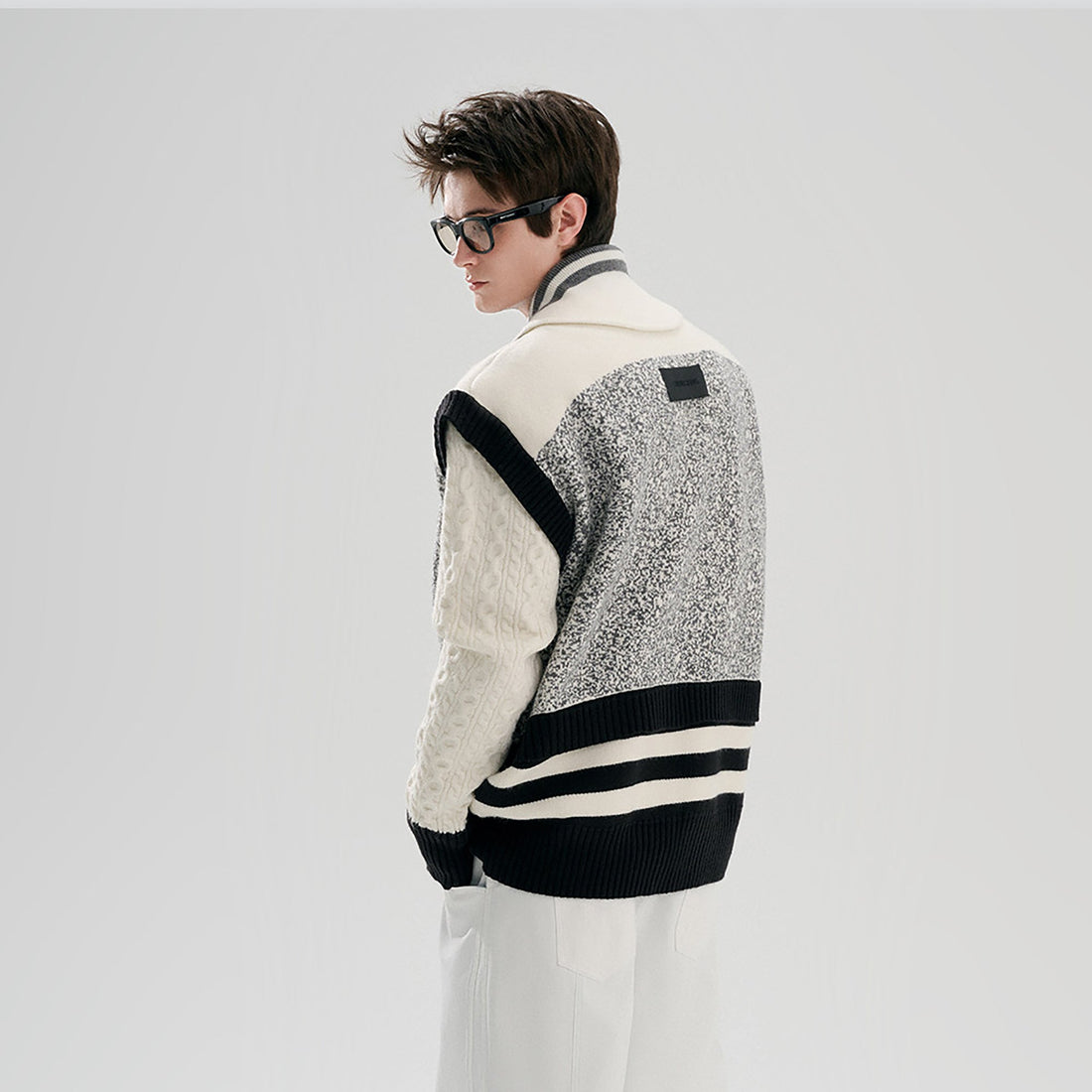 TIWILLTANG Asym Wrap Stripe-Collar Pullover-Sweater-S-Free Shipping Leatheretro