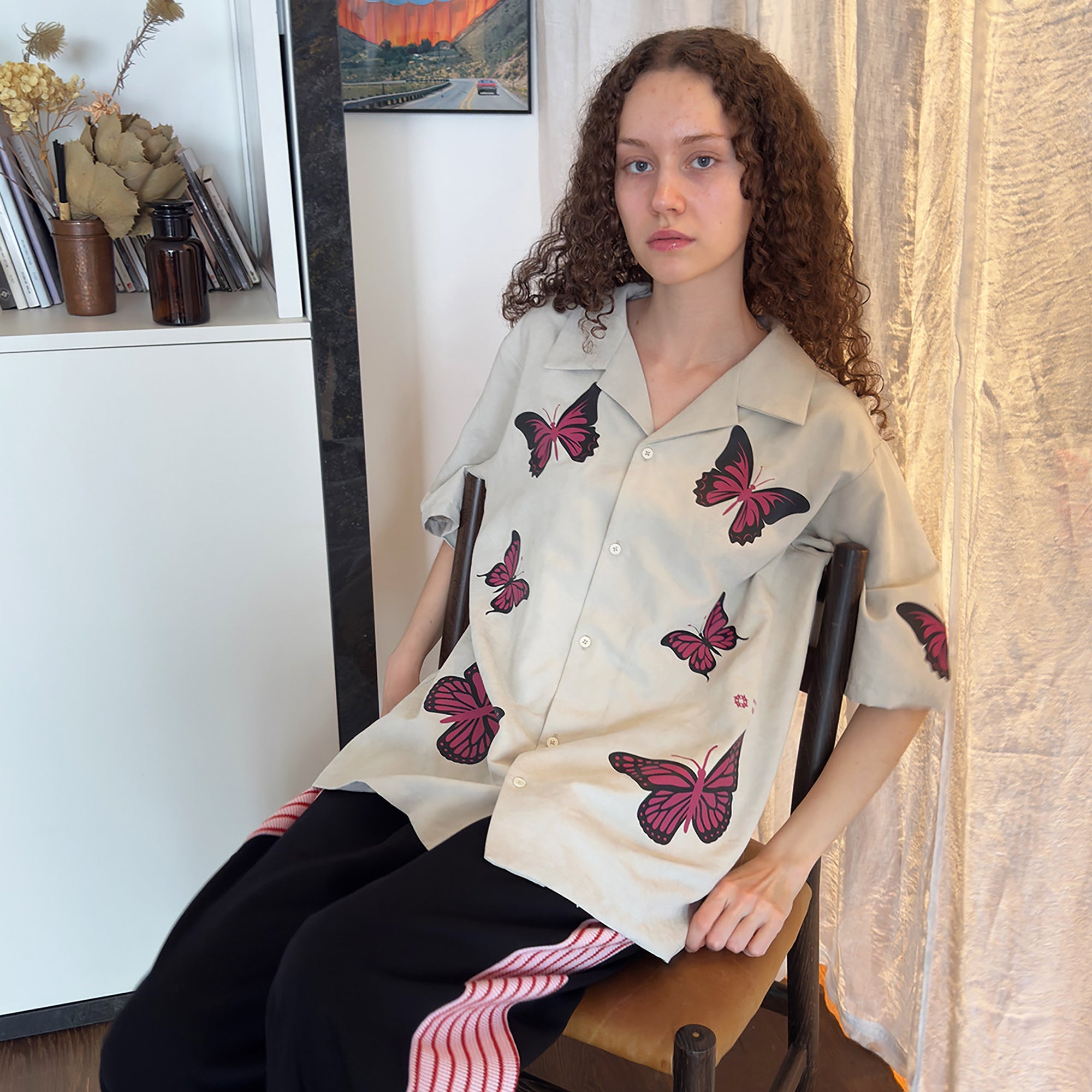 MIICHOUS Butterfly Graphic Half Shirt-Half shirt-S-Dark Gray-Free Shipping Leatheretro