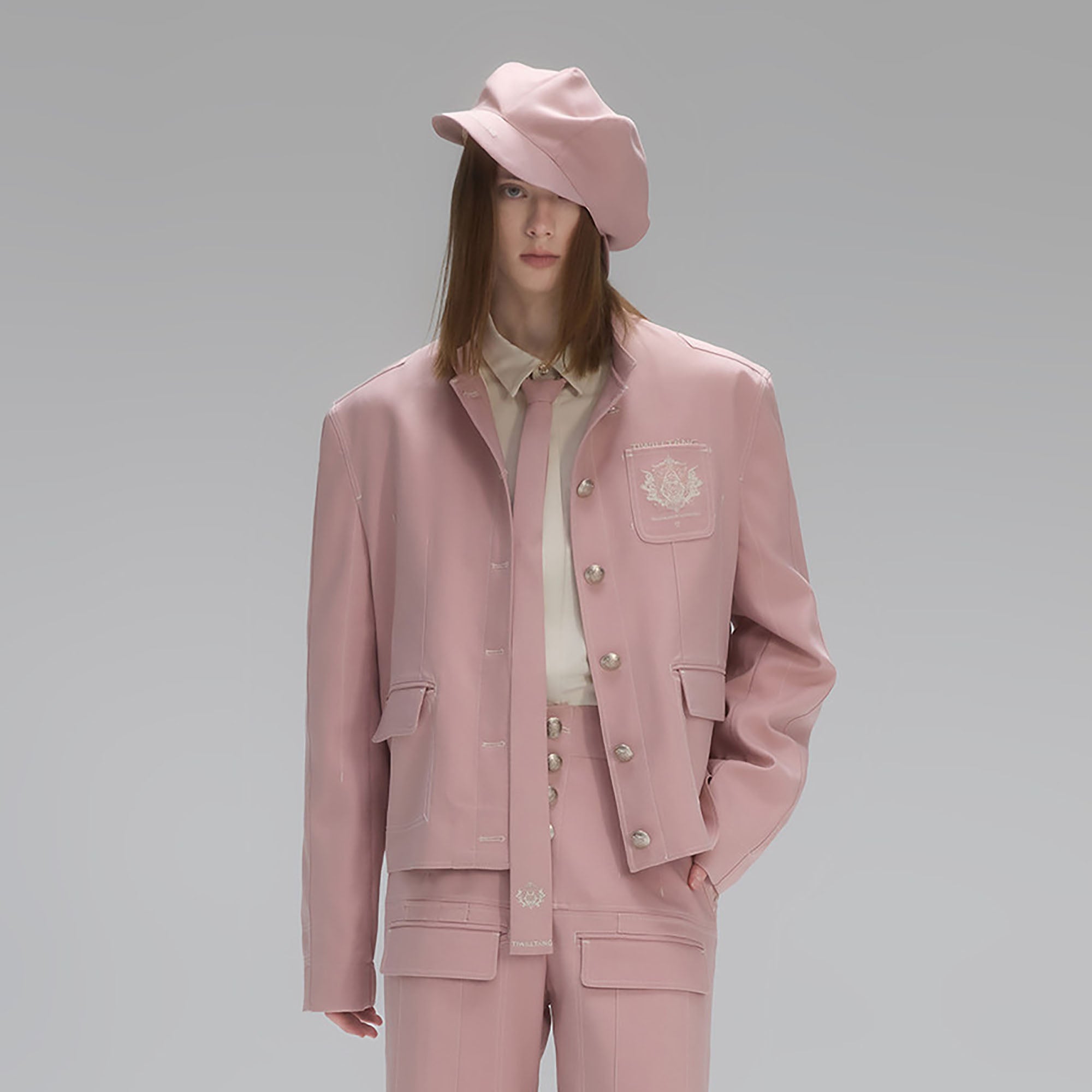 TIWILLTANG Stitched Badge-Embroidered Jacket