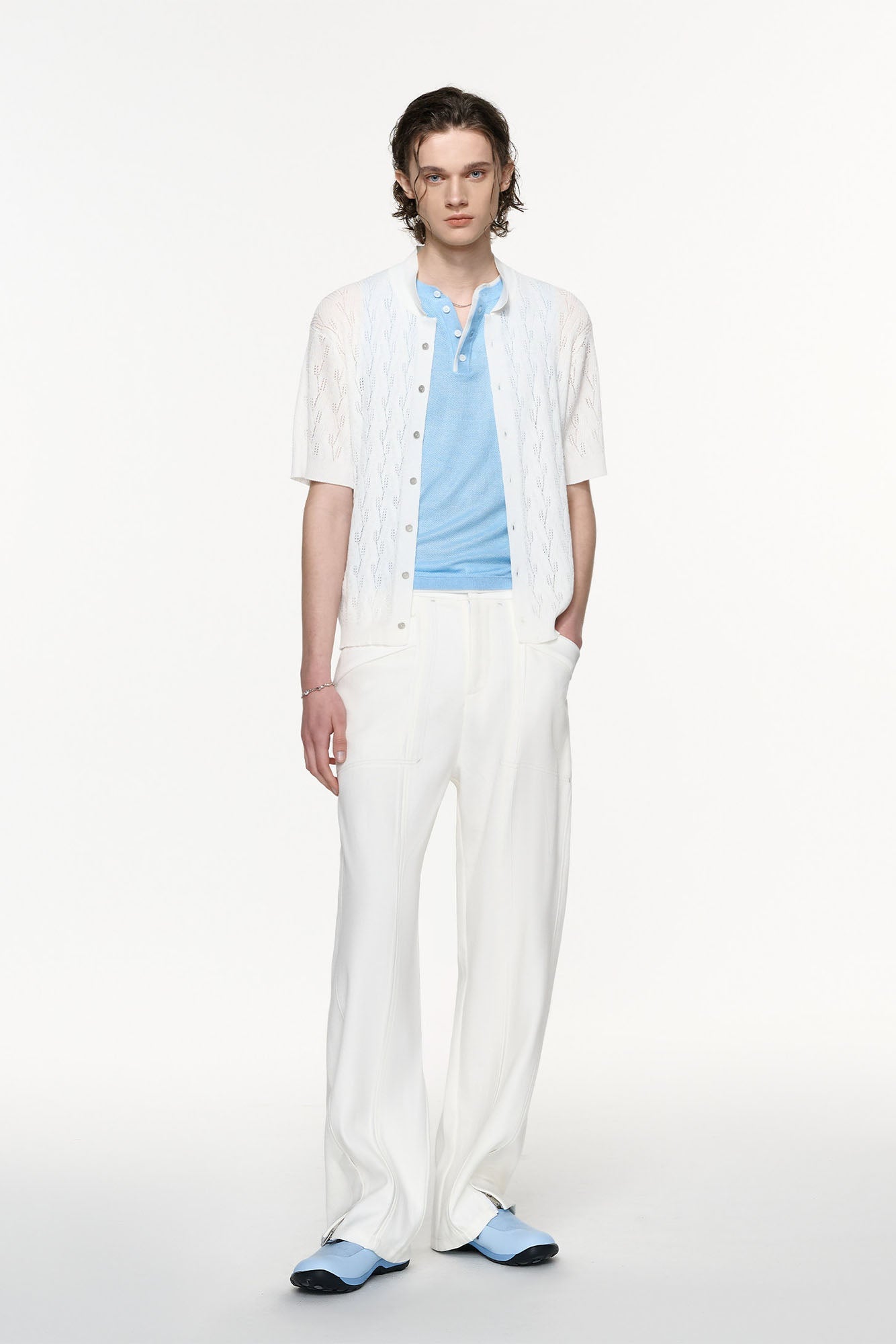 TIWILLTANG Paneled Zipper-Hem Wide-Leg Pants White-Pants-S (Preorder)-Free Shipping Leatheretro