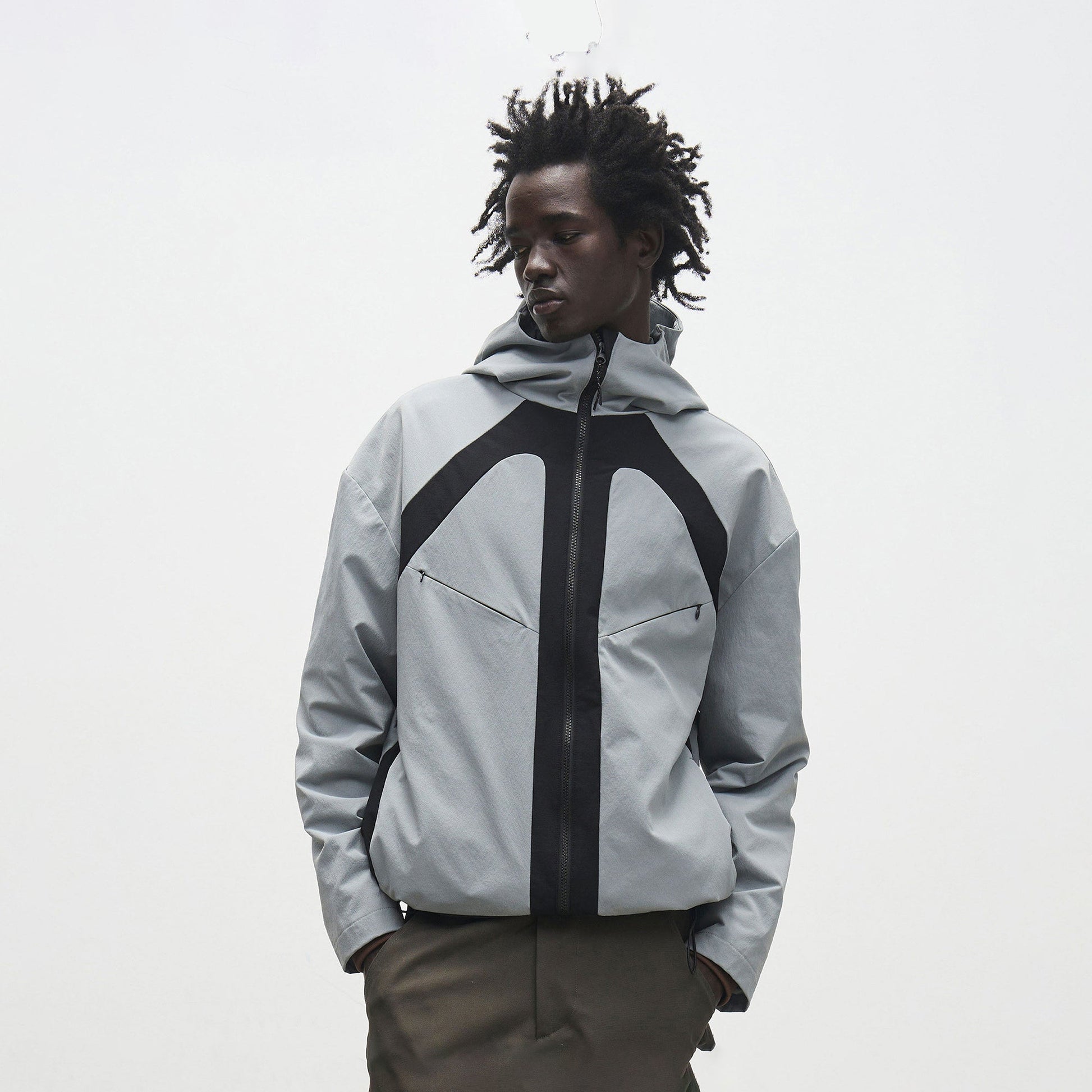 7440 37 1 Contrast Panelled Softshell Jacket-Jacket-S-Light Gray-Free Shipping Leatheretro