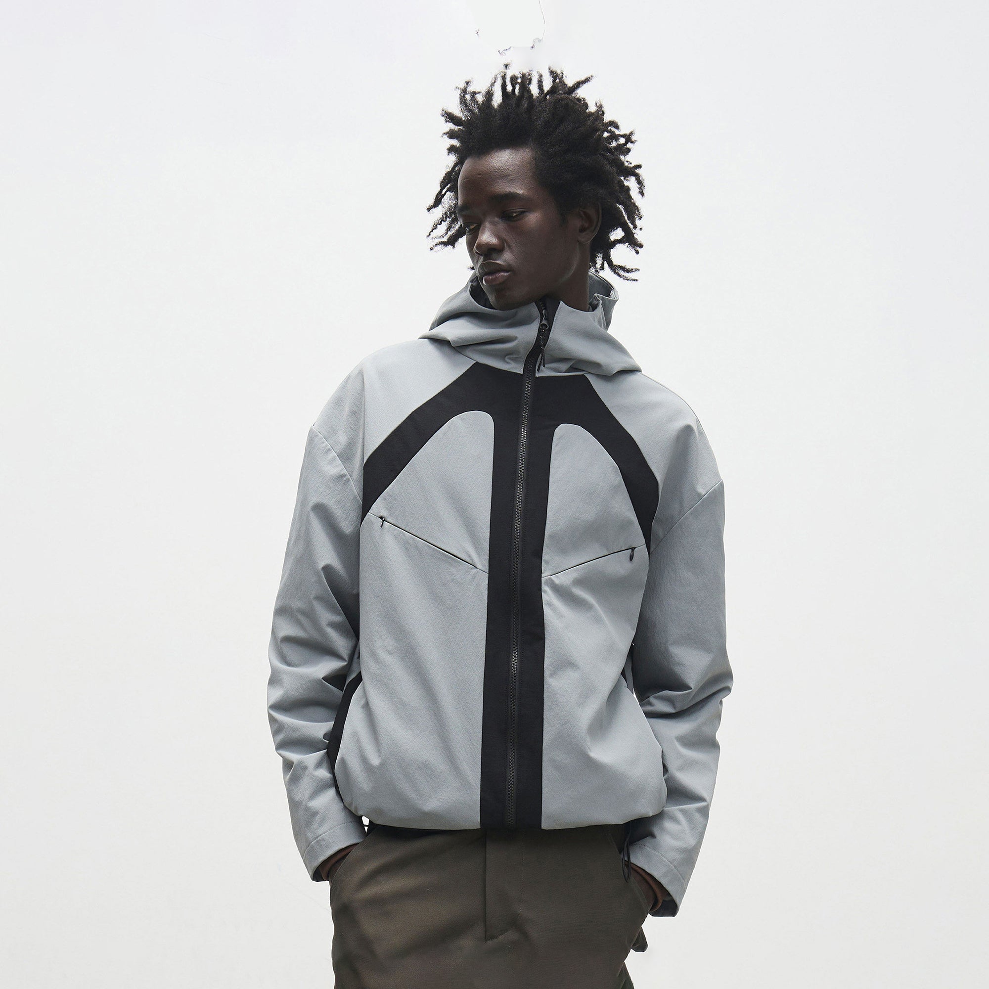 7440 37 1 Contrast Panelled Softshell Jacket-Jacket-S-Light Gray-Free Shipping Leatheretro