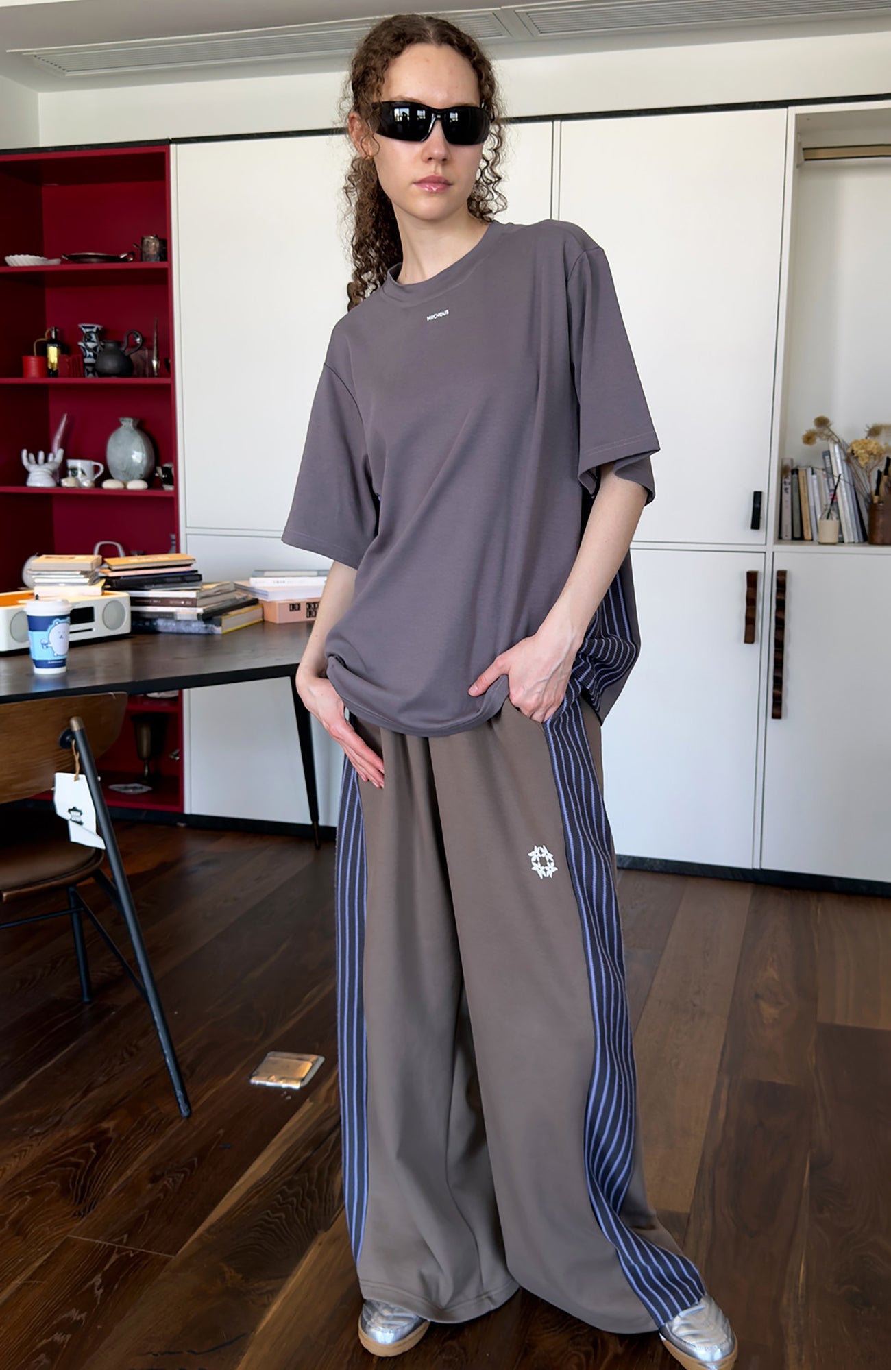 MIICHOUS Contrast Stripes Panel Pants-Pants-S (Preorder)-Black-Free Shipping Leatheretro