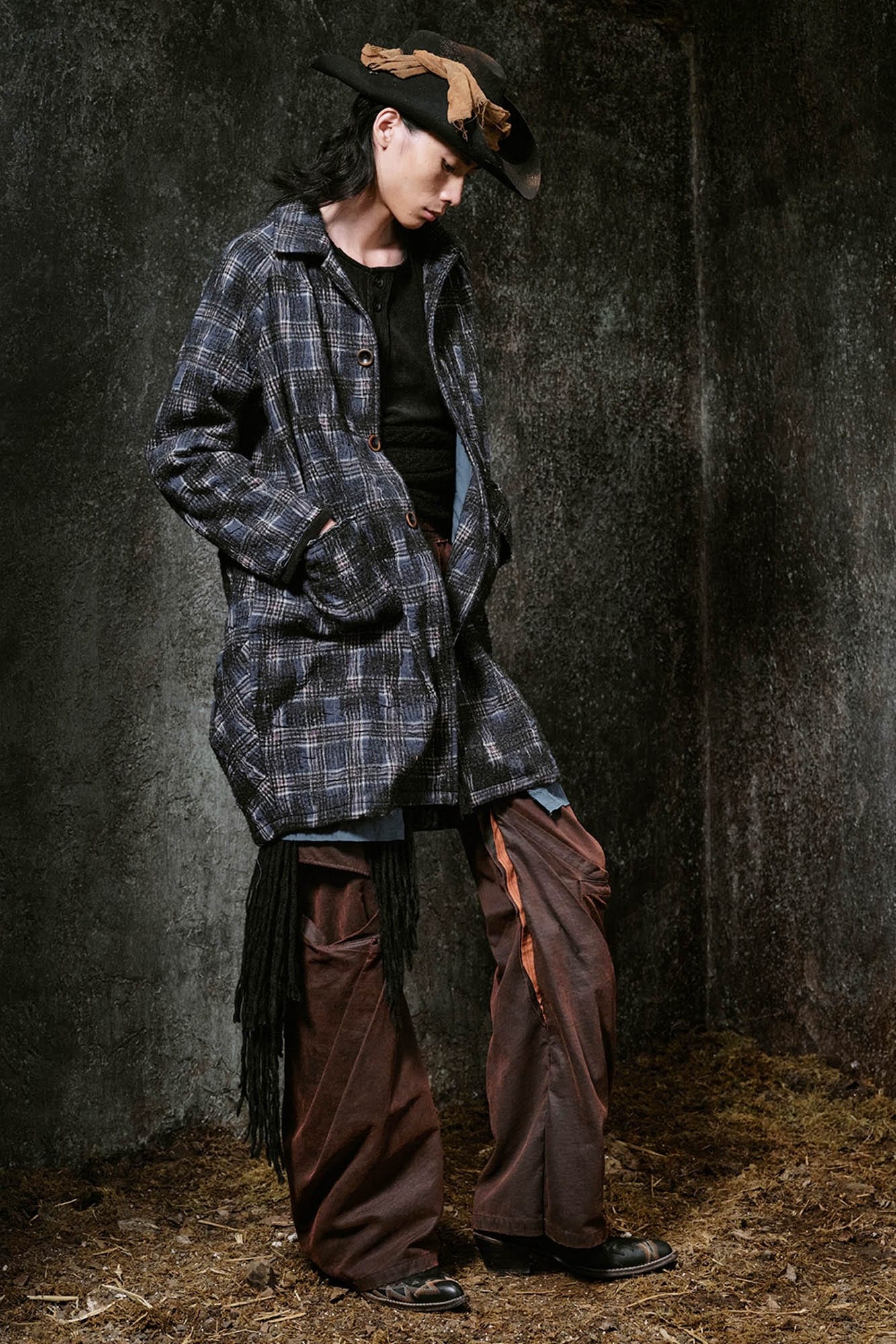 ILNya Nieternite Nifutur Weathered Coated Deconstructed Trousers-Pants-S(0)-Free Shipping Leatheretro