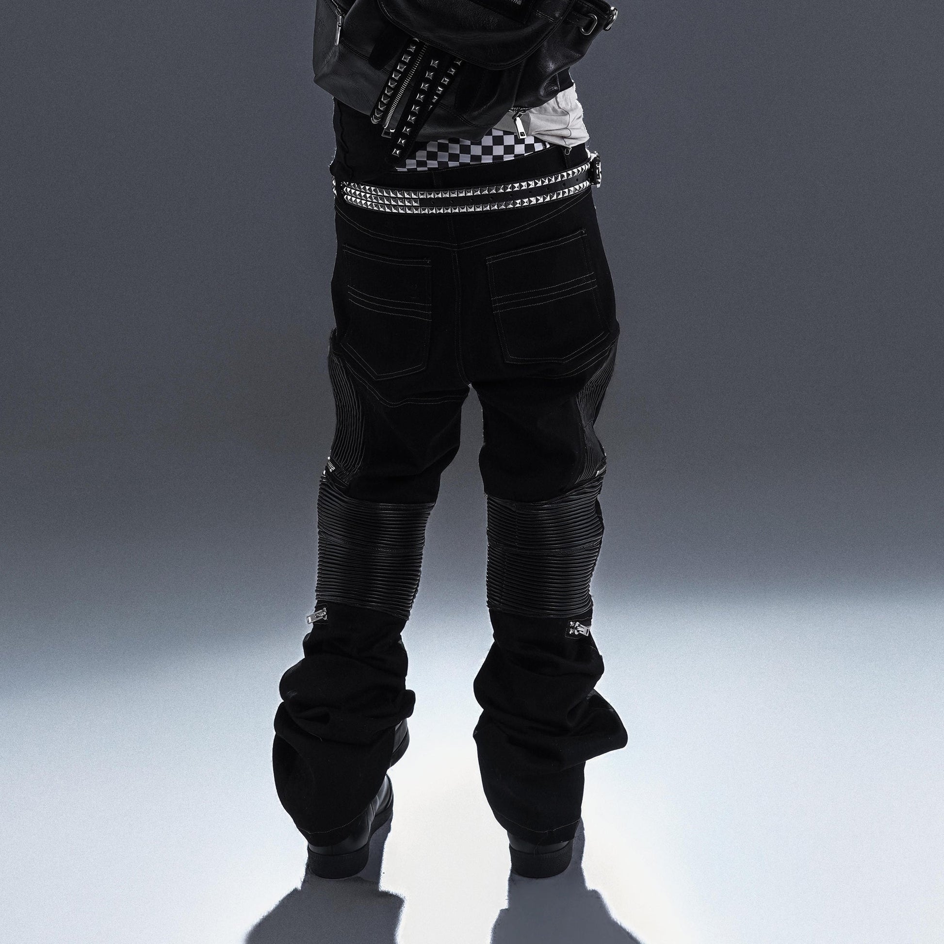 PCCVISION Multi-Zip Stitched Slim Pants-Pants-XS-Free Shipping Leatheretro