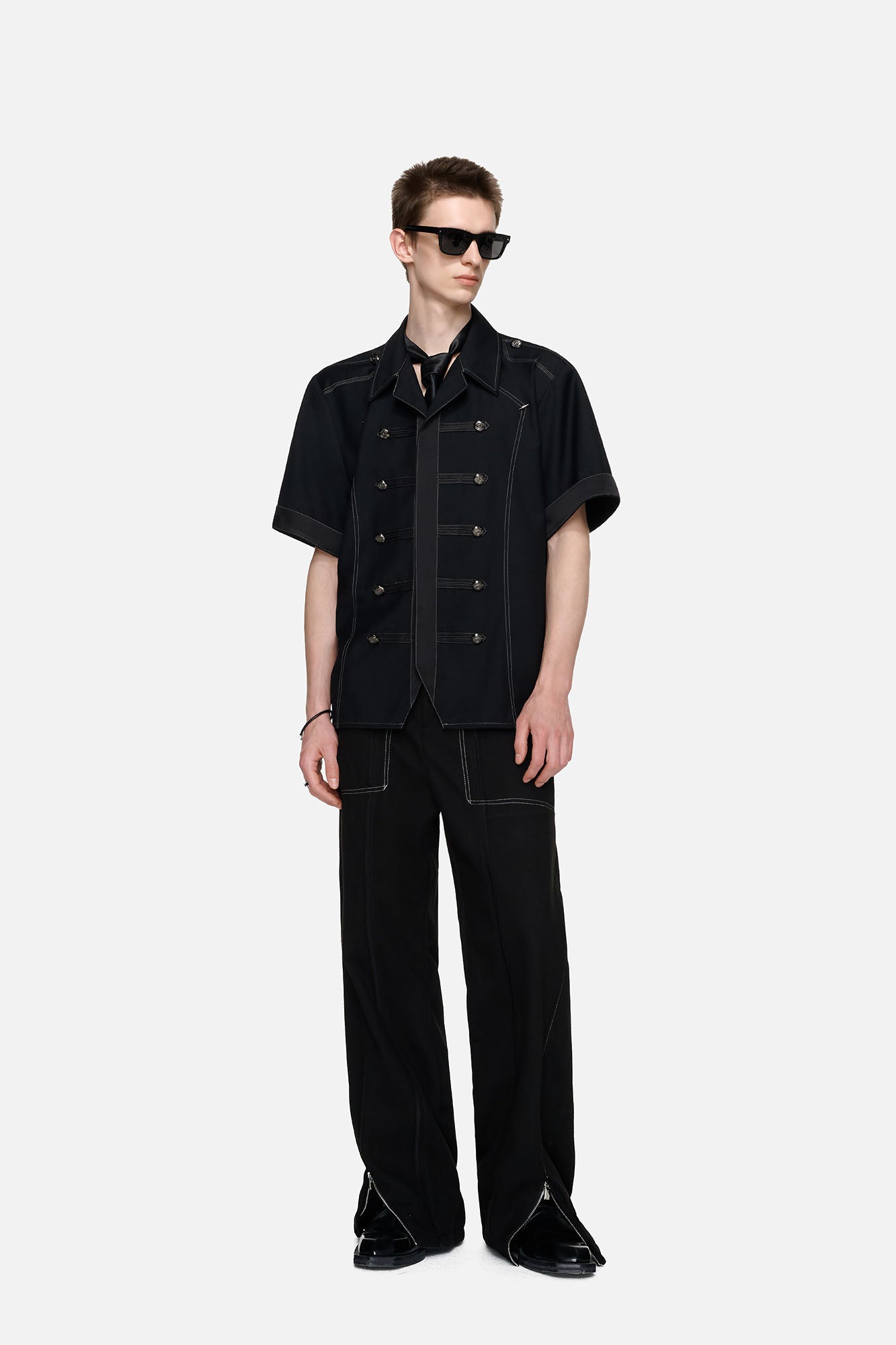 TIWILLTANG Napoleon Cuban Half Shirt-Half shirt-S-Free Shipping Leatheretro