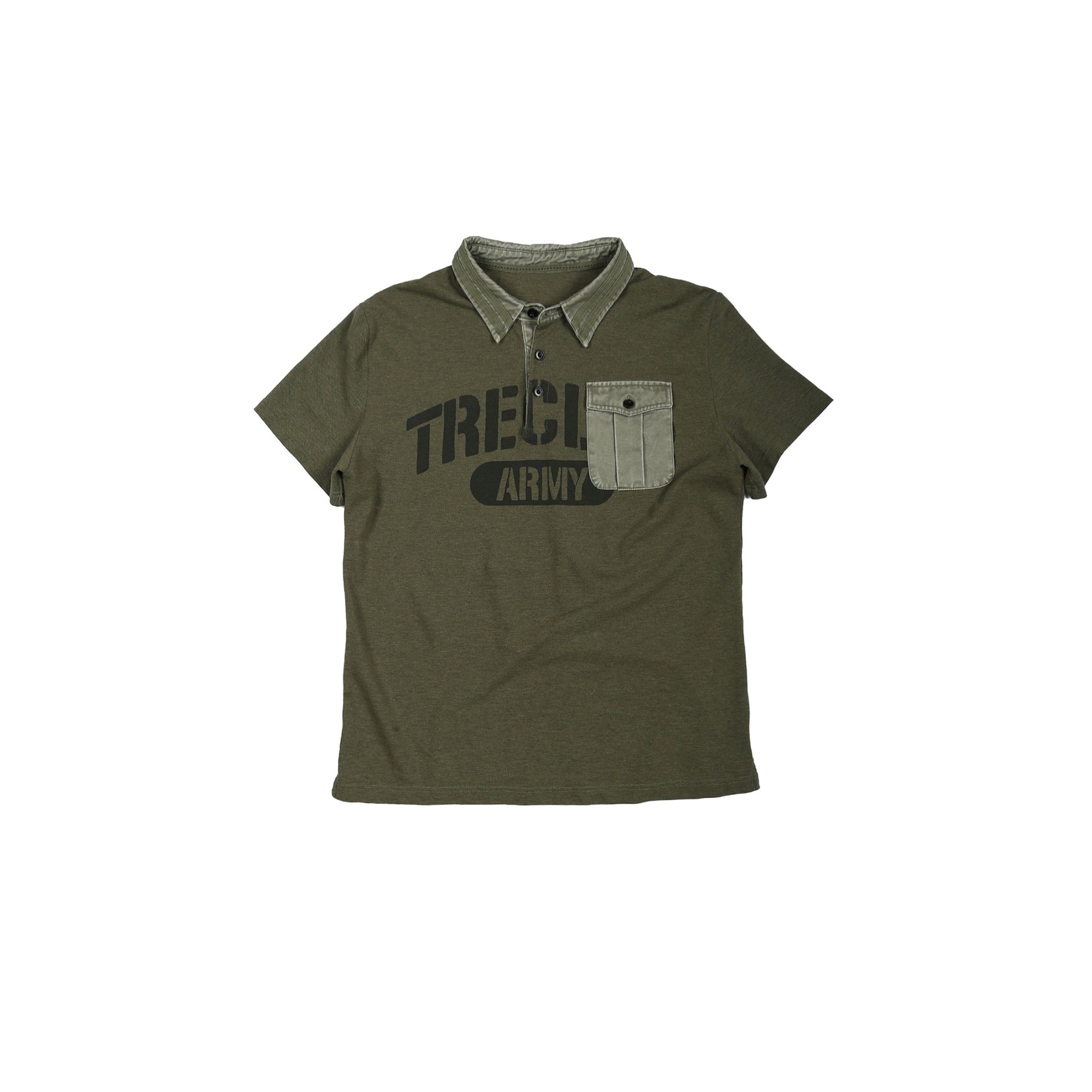 TRECLUB Faded Military LOGO Polo T-Shirt-T Shirt-S (Preorder)-Free Shipping Leatheretro