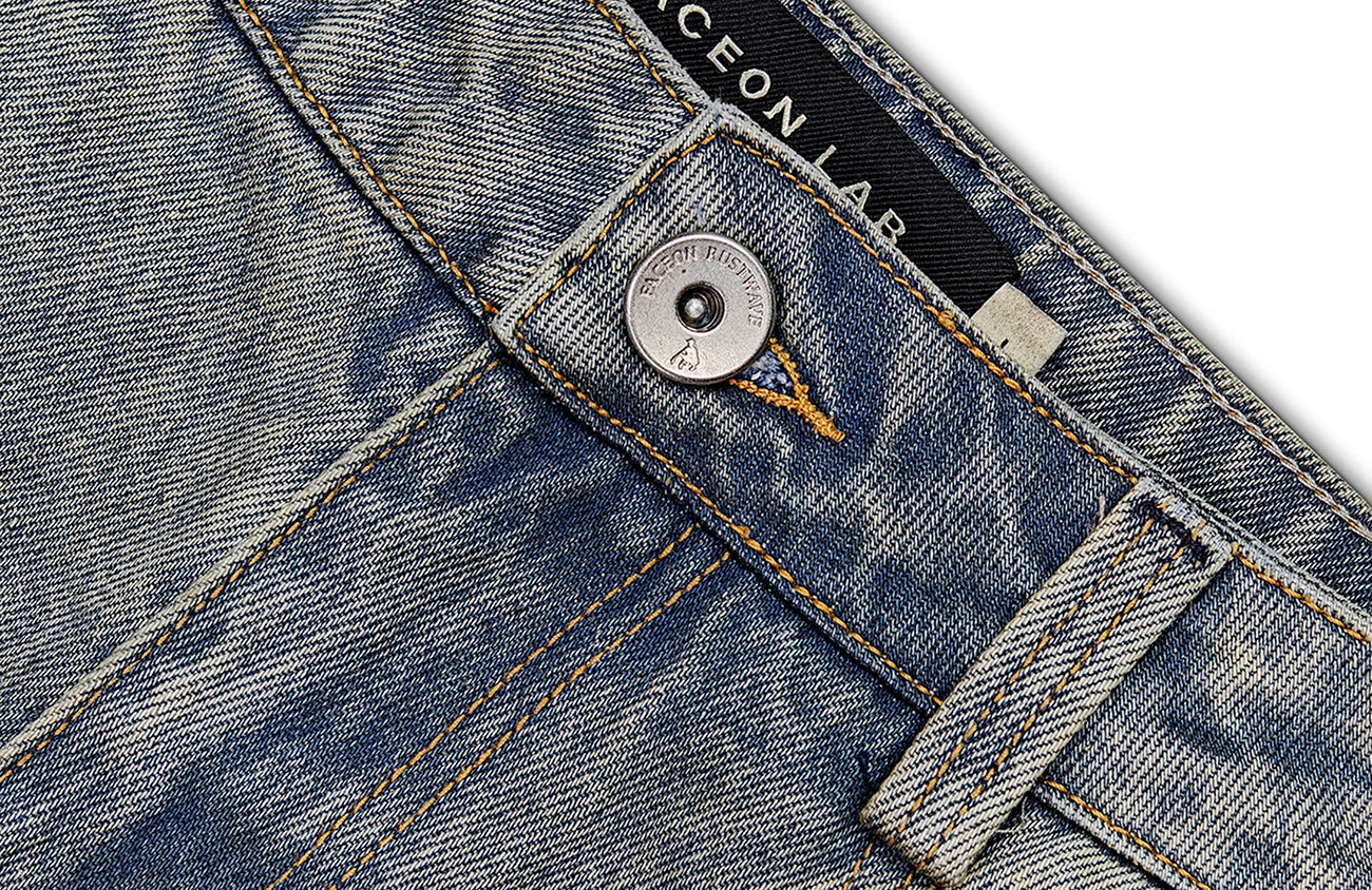 FACEONLAB Double Waistband Diamond Snake Graphic Jeans-Jeans-S (Preorder)-Free Shipping Leatheretro
