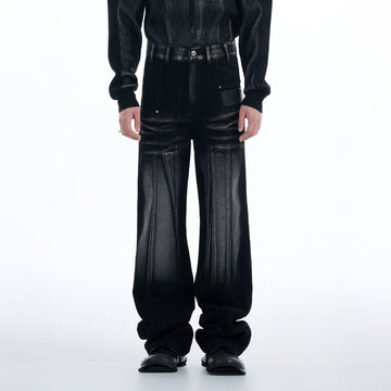 TIWILLTANG Whiskering Washed Panel Straight-Leg Jeans-Jeans-S-Free Shipping Leatheretro