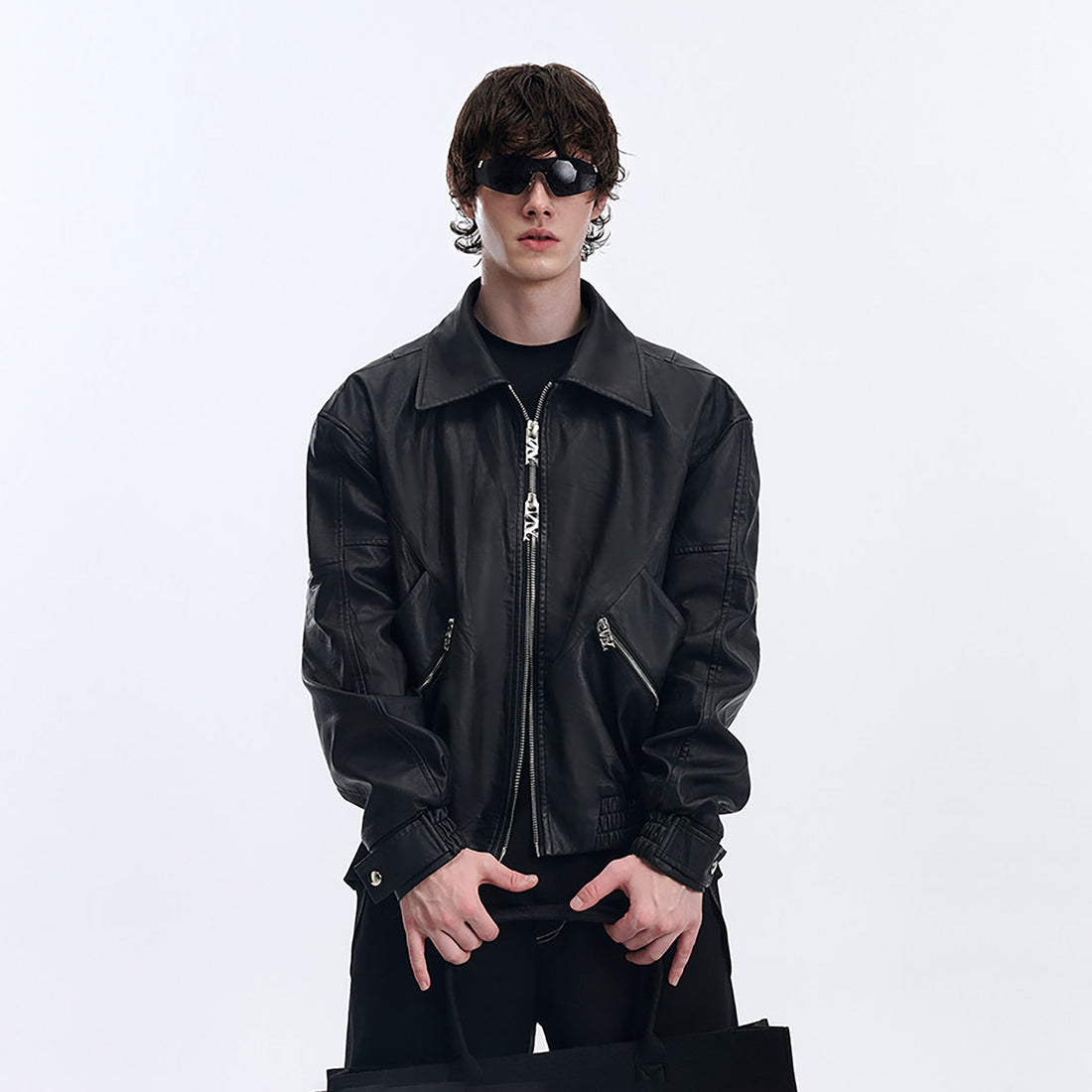 TIWILLTANG Essential Paneled Dual-Zip Jacket-Jacket-S-Black-Free Shipping Leatheretro