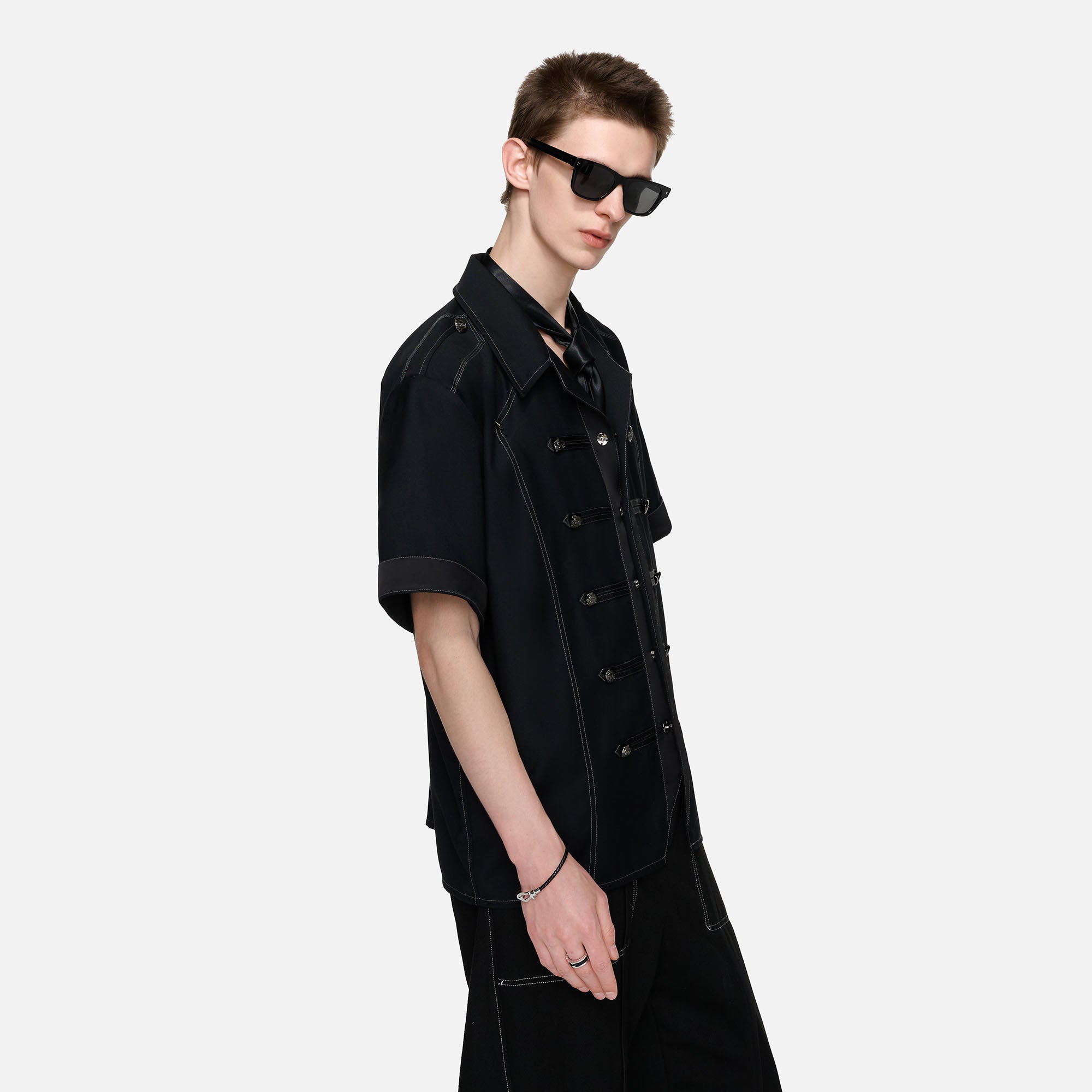 TIWILLTANG Napoleon Cuban Half Shirt-Half shirt-S-Free Shipping Leatheretro