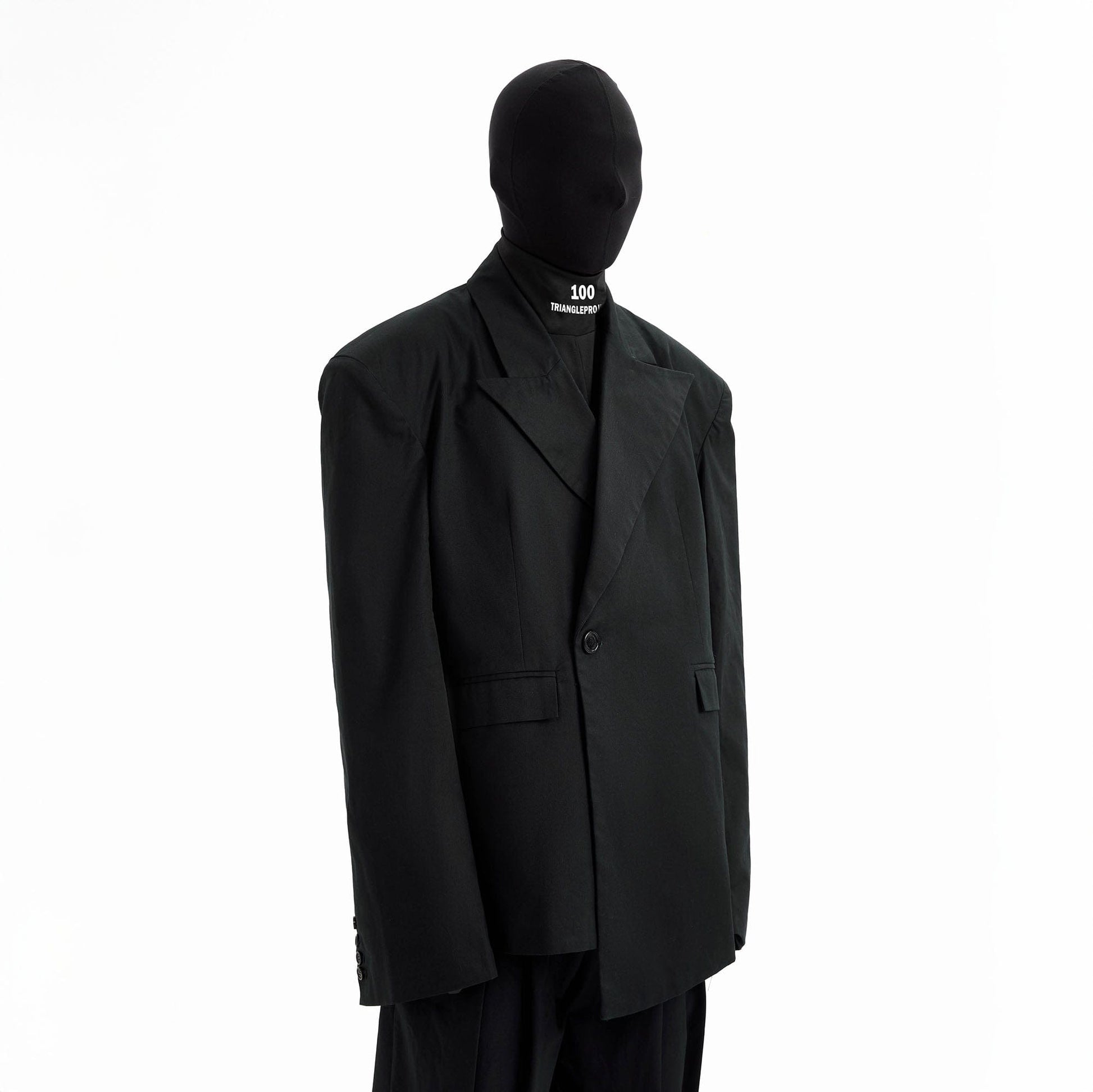 TRIANGLE PROJECT Asymmetrical Padded-Shoulder Oversized Blazer-Jacket-S-Free Shipping Leatheretro