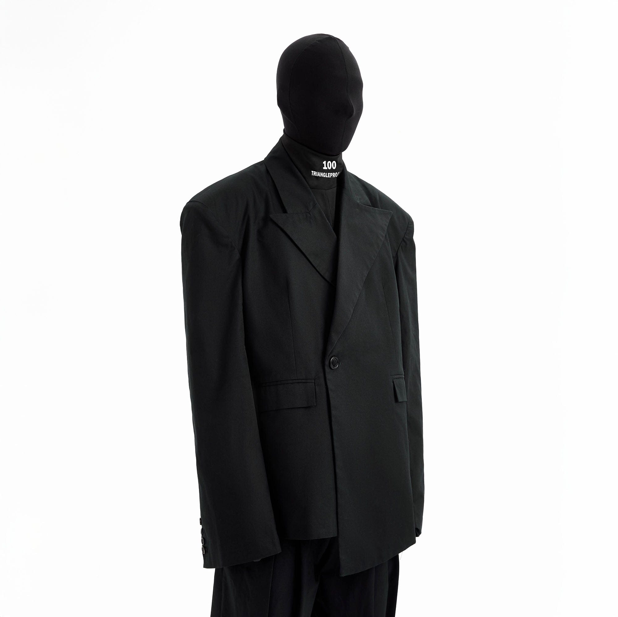TRIANGLE PROJECT Asymmetrical Padded-Shoulder Oversized Blazer-Jacket-S-Free Shipping Leatheretro